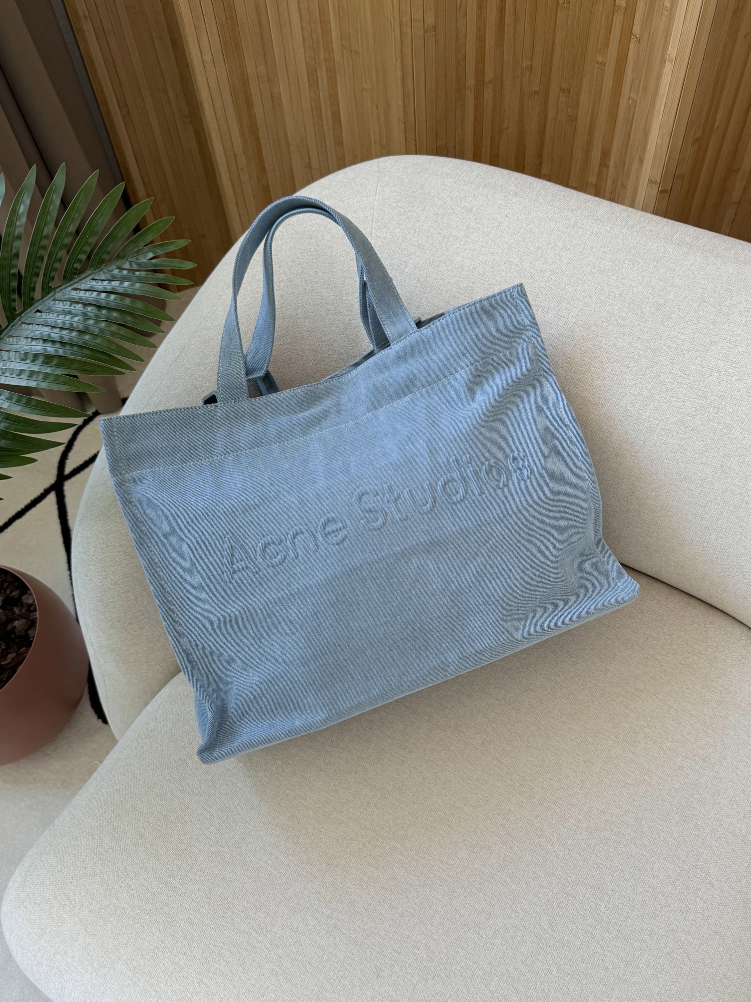 Acne Studios Logo-Embossed Distressed Denim Tote Bag - 15
