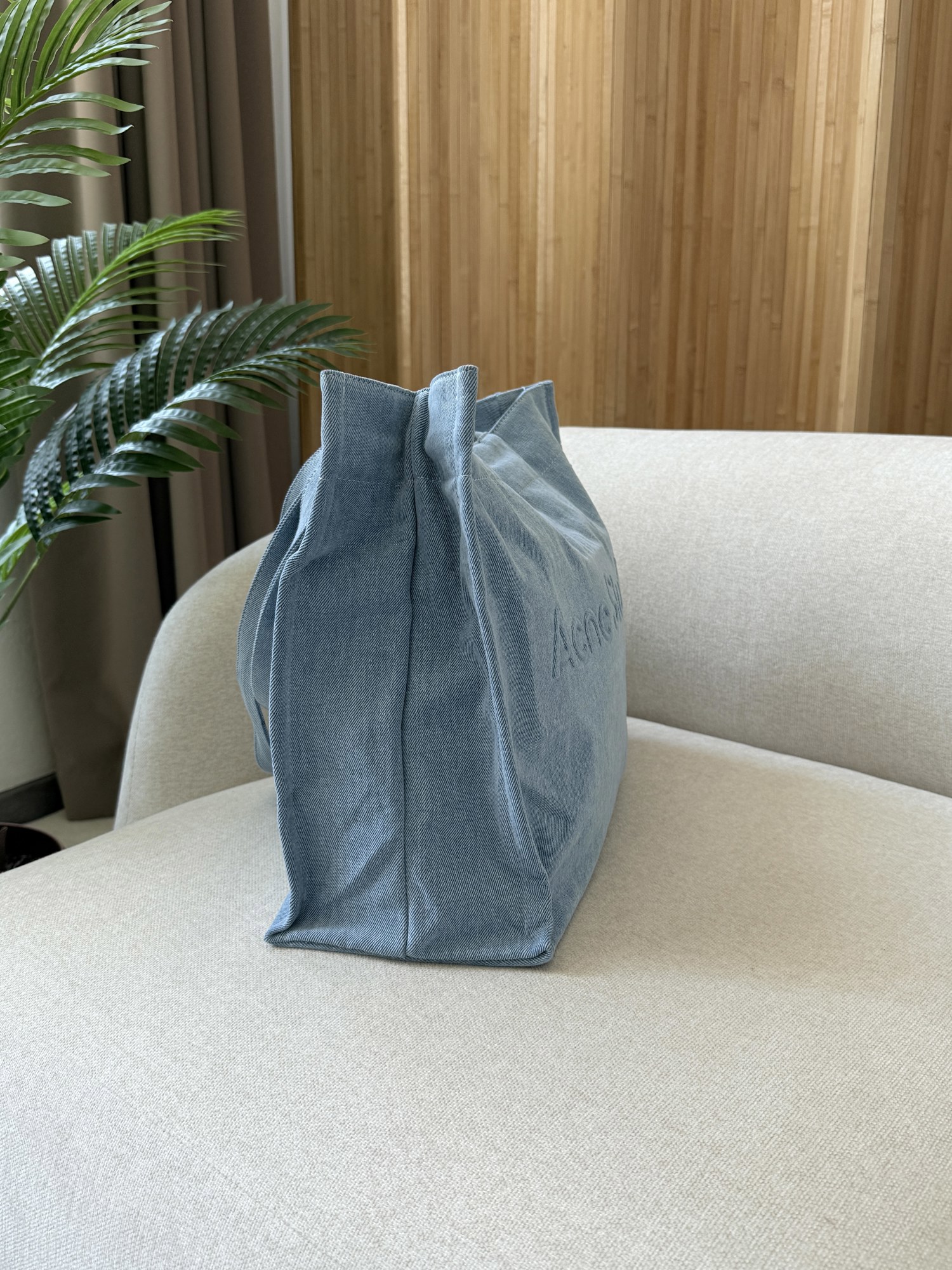 Acne Studios Logo-Embossed Distressed Denim Tote Bag - 14