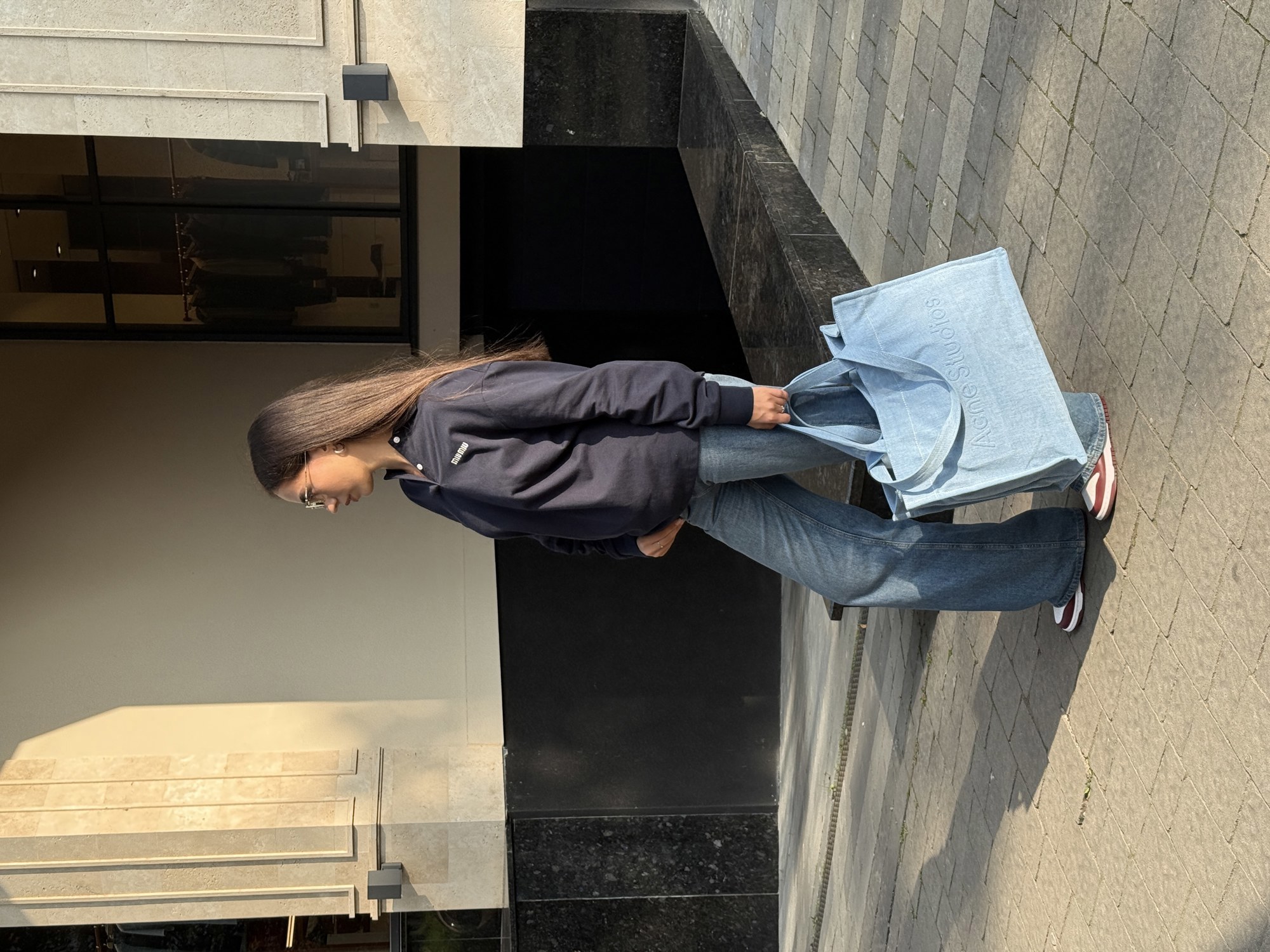 Acne Studios Logo-Embossed Distressed Denim Tote Bag - 6