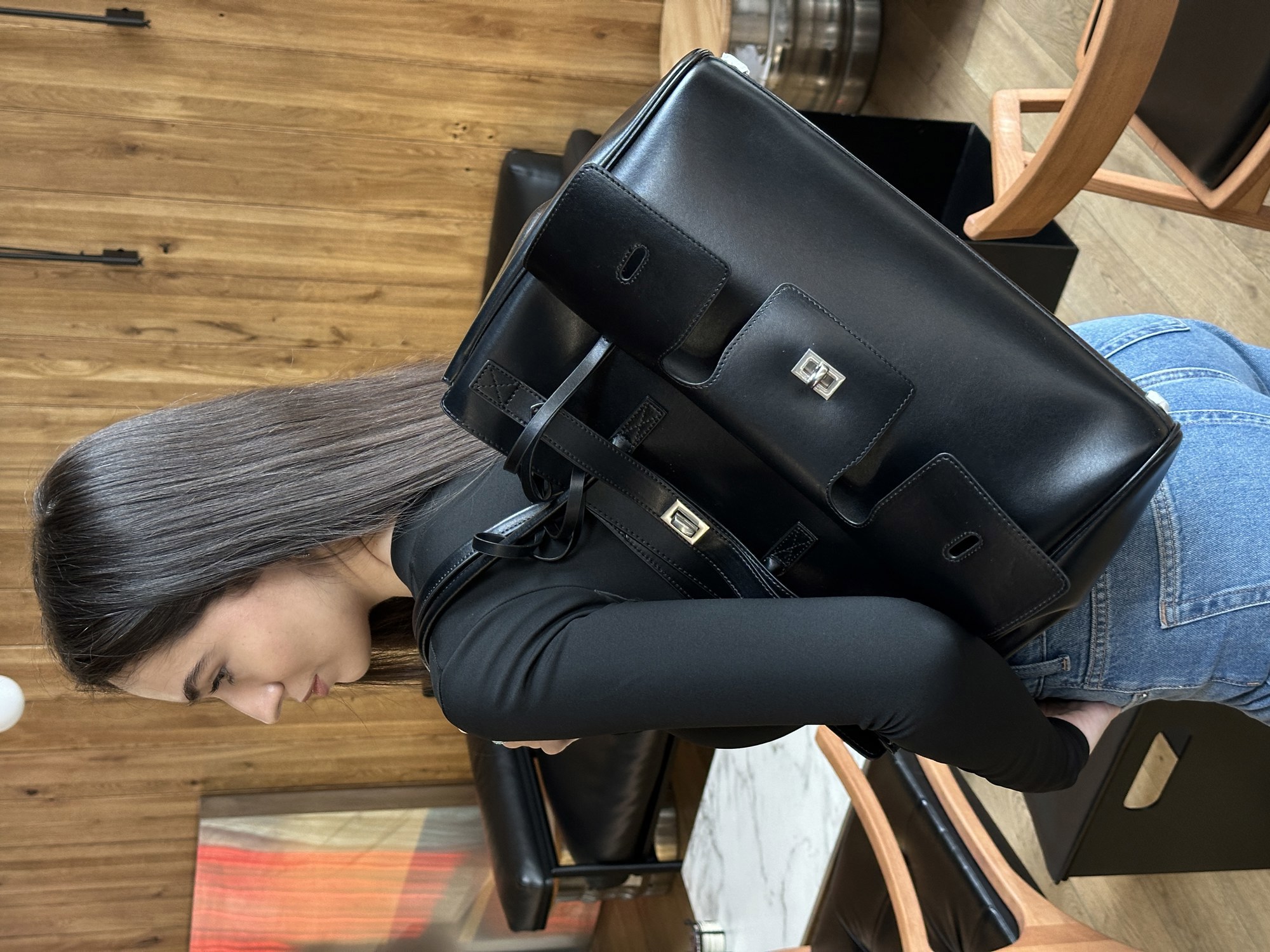 Balenciaga Bel Air Tote Bag Black/Silver - 9