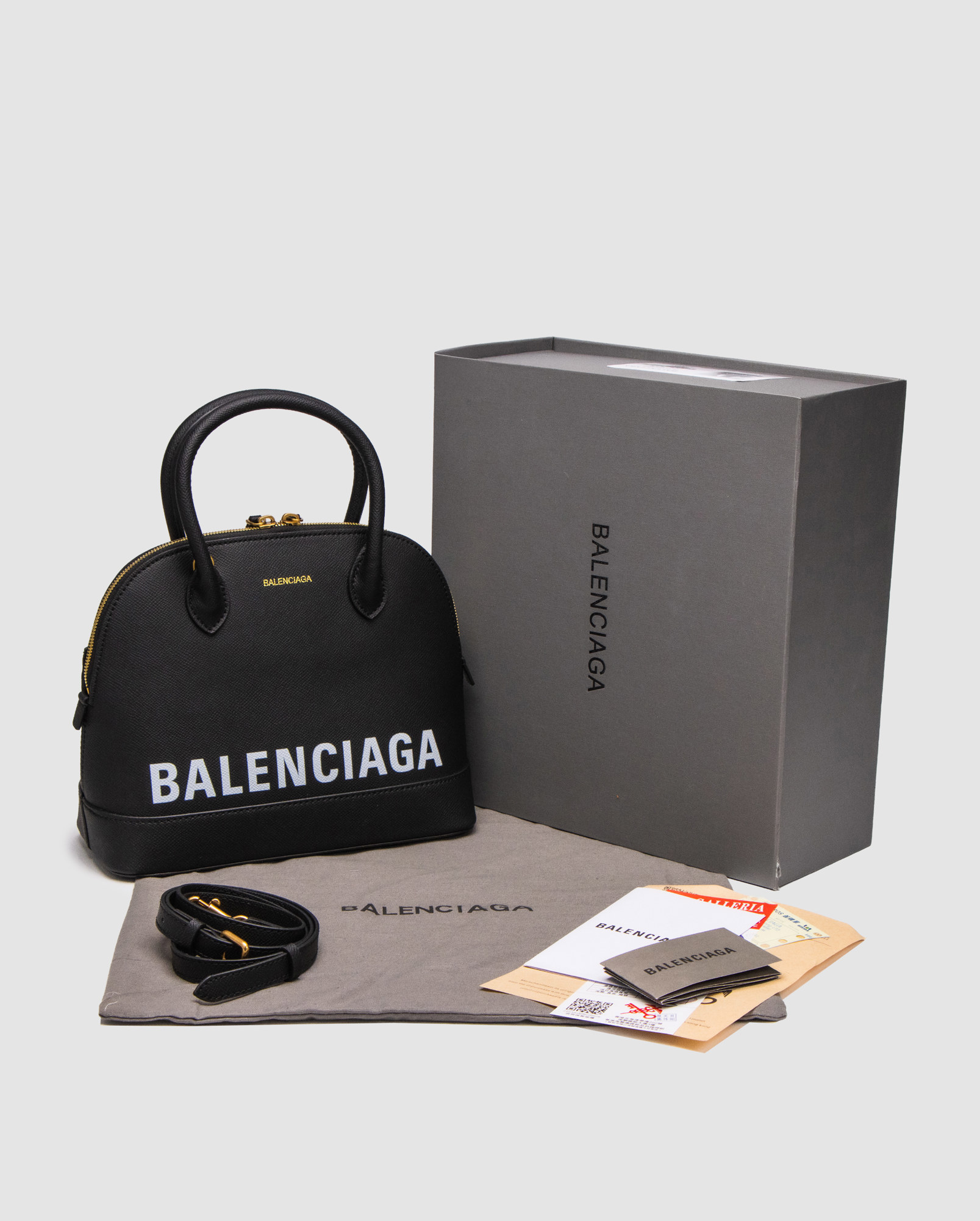 Balenciaga Black Grained Leather Ville Top Handle Bag - 6