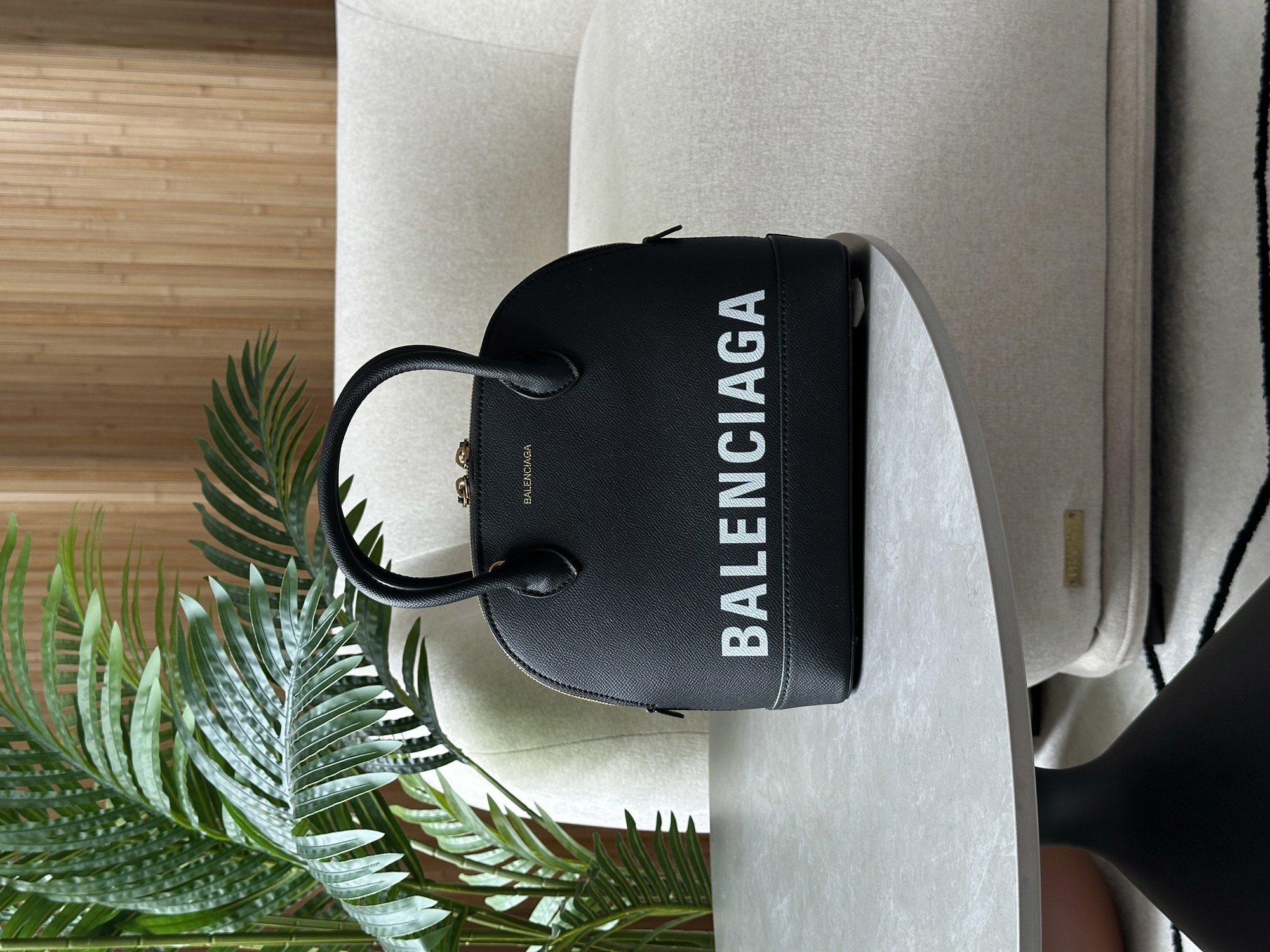 Balenciaga Black Grained Leather Ville Top Handle Bag - 11