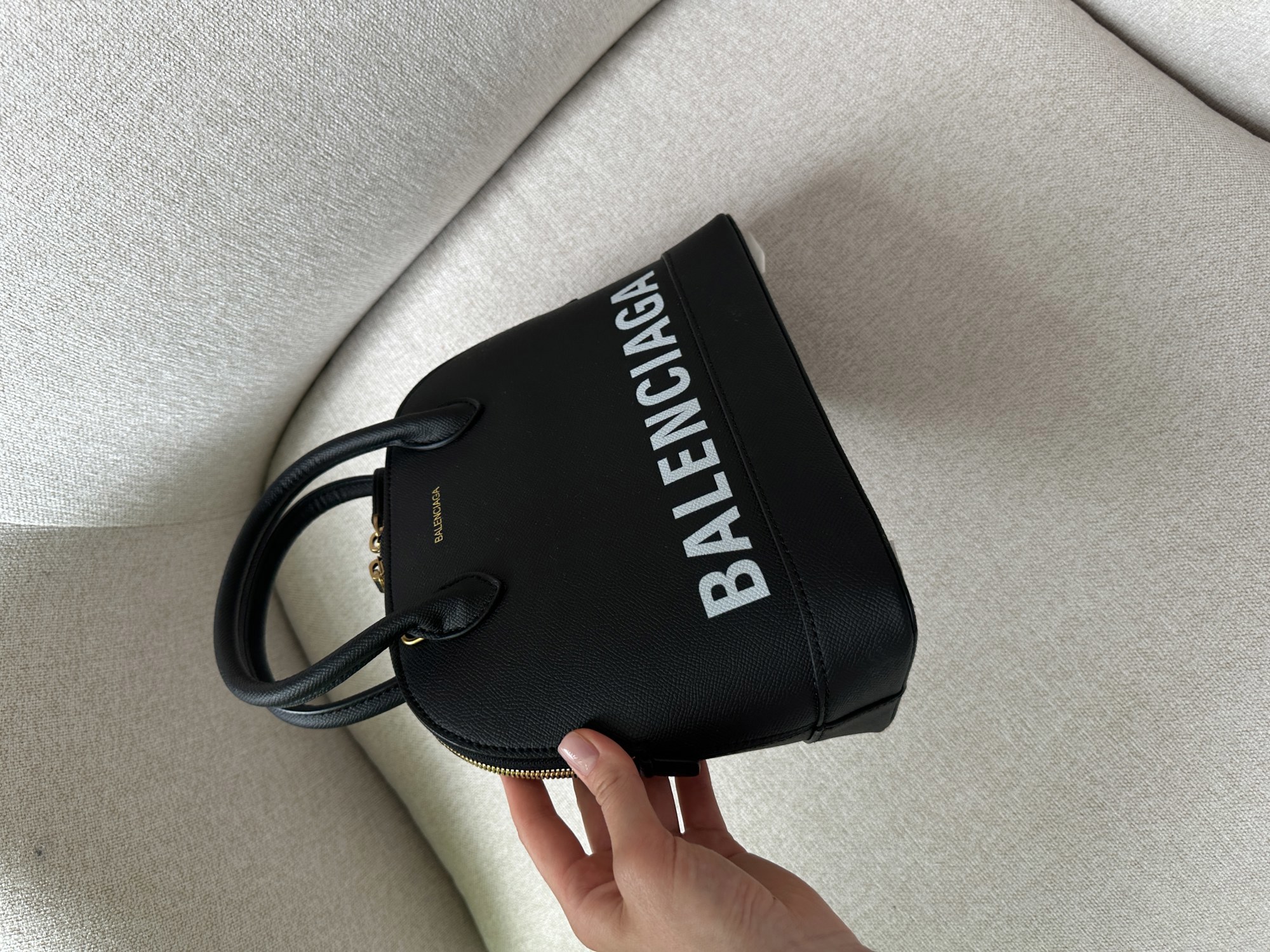 Balenciaga Black Grained Leather Ville Top Handle Bag - 14