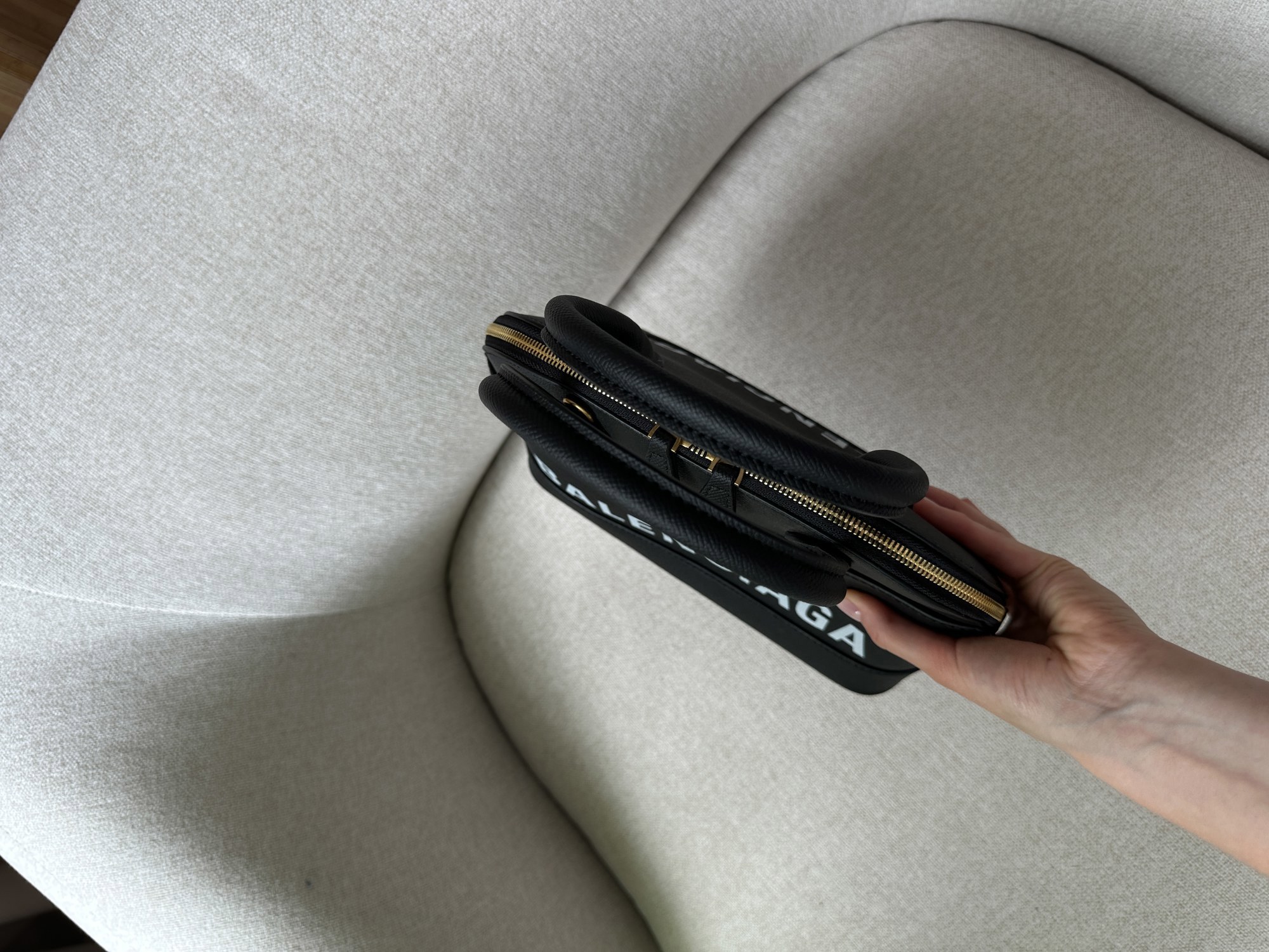 Balenciaga Black Grained Leather Ville Top Handle Bag - 12