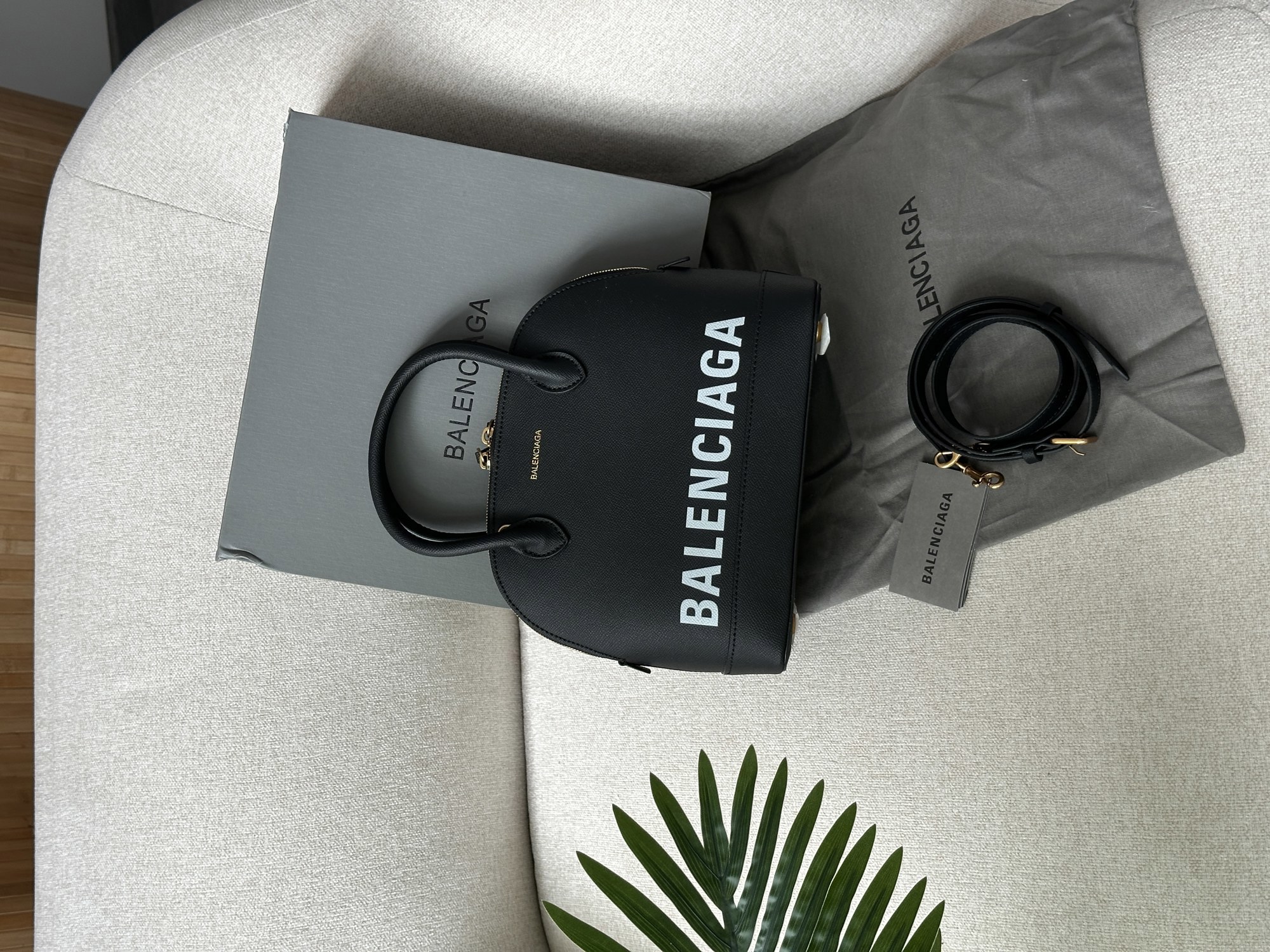 Balenciaga Black Grained Leather Ville Top Handle Bag - 7
