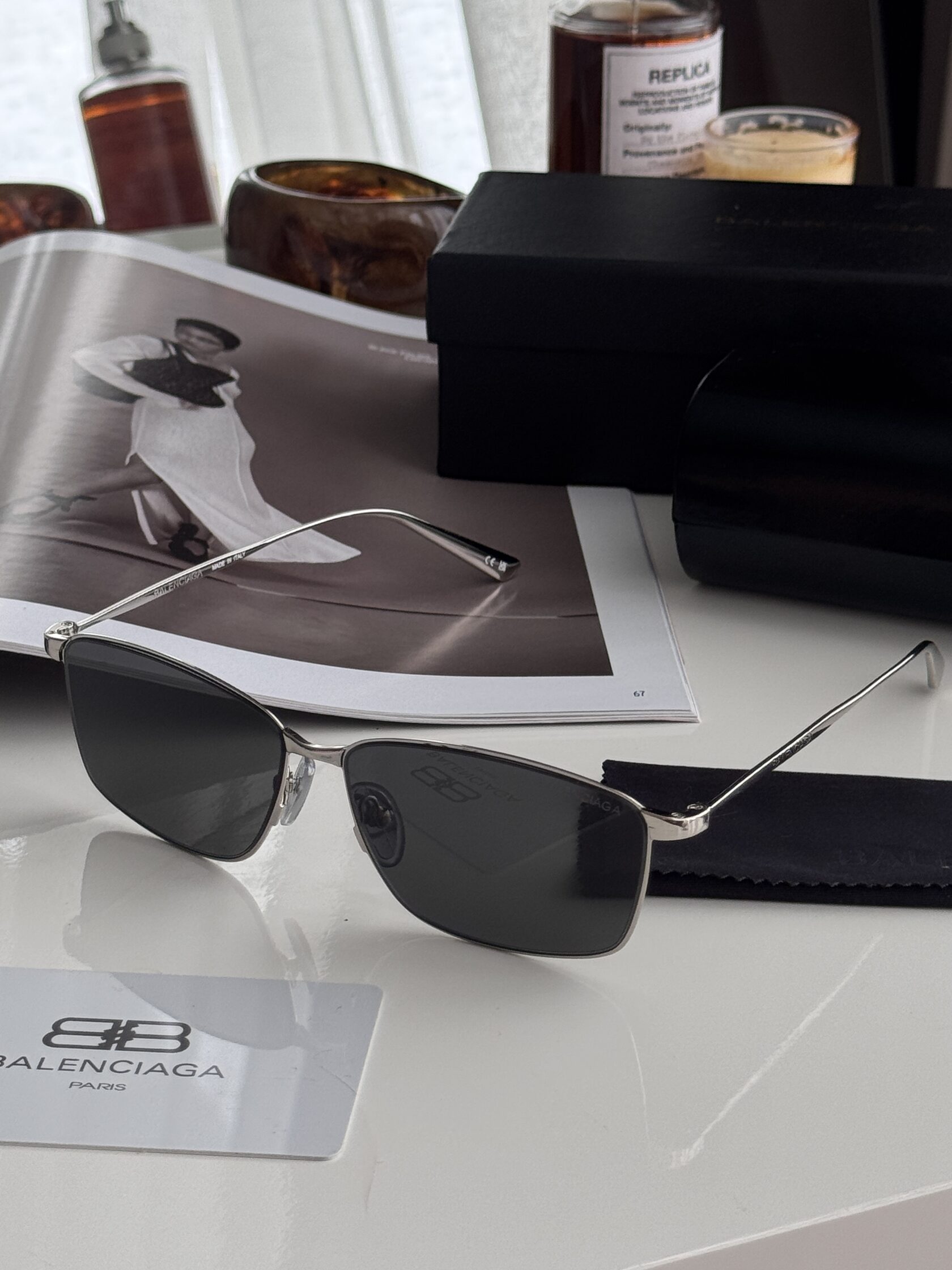 Balenciaga Black/Silver BB0415O 002 XL - 4