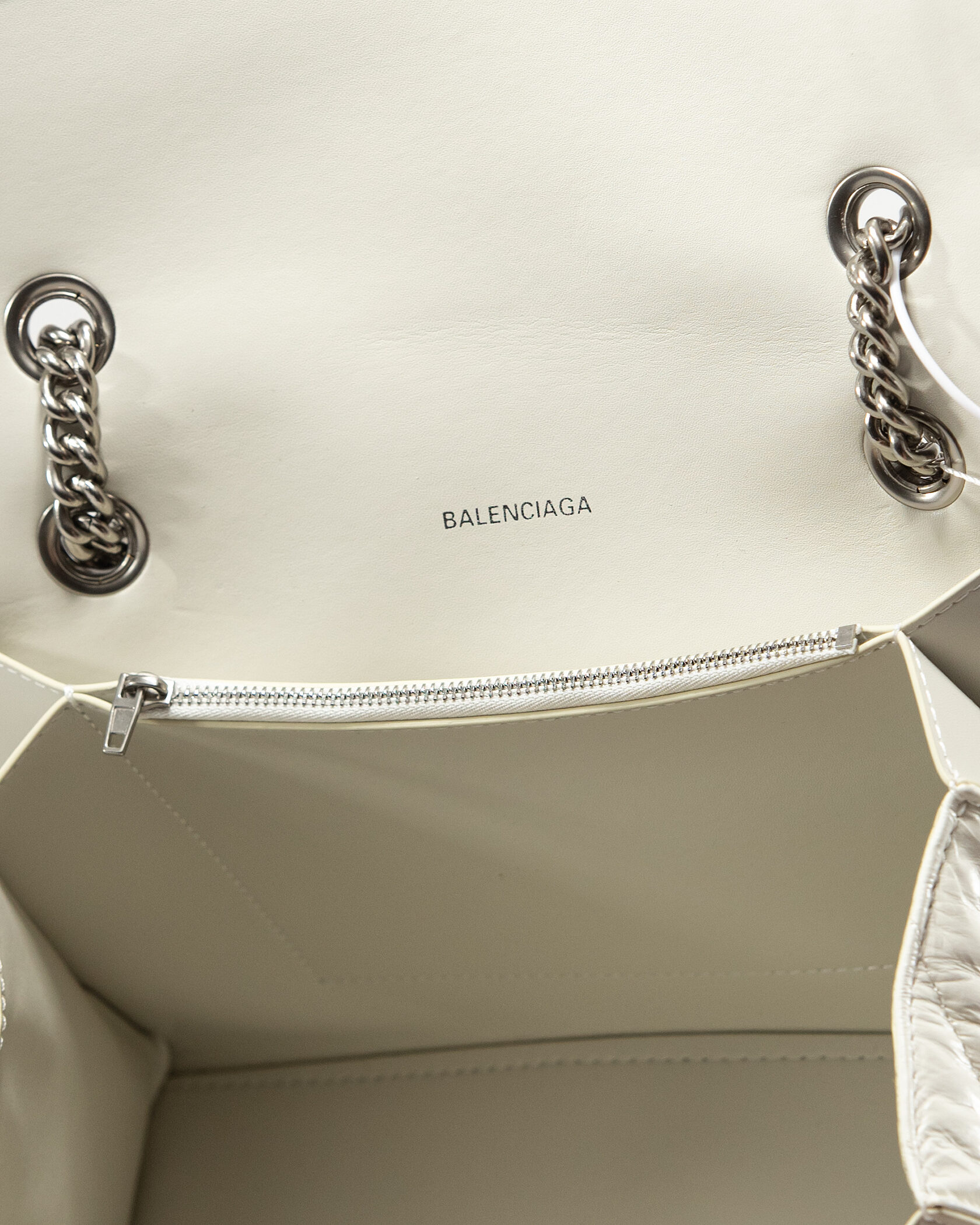 Balenciaga Crush Chain Bag Quilted in White\Silver - 13