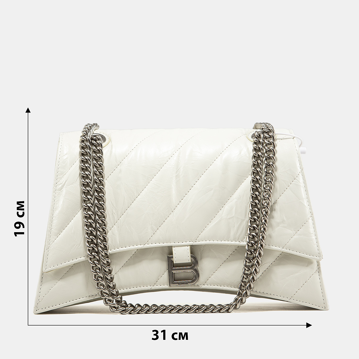 Balenciaga Crush Chain Bag Quilted in White\Silver - 3
