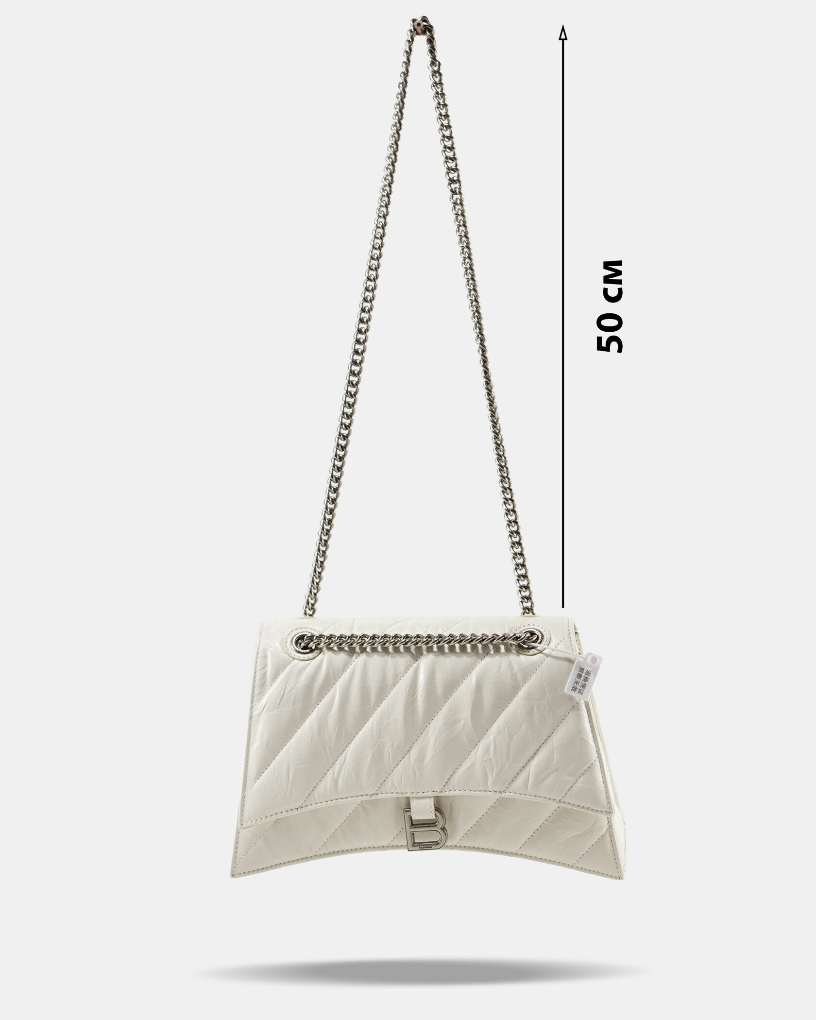 Balenciaga Crush Chain Bag Quilted in White\Silver - 4
