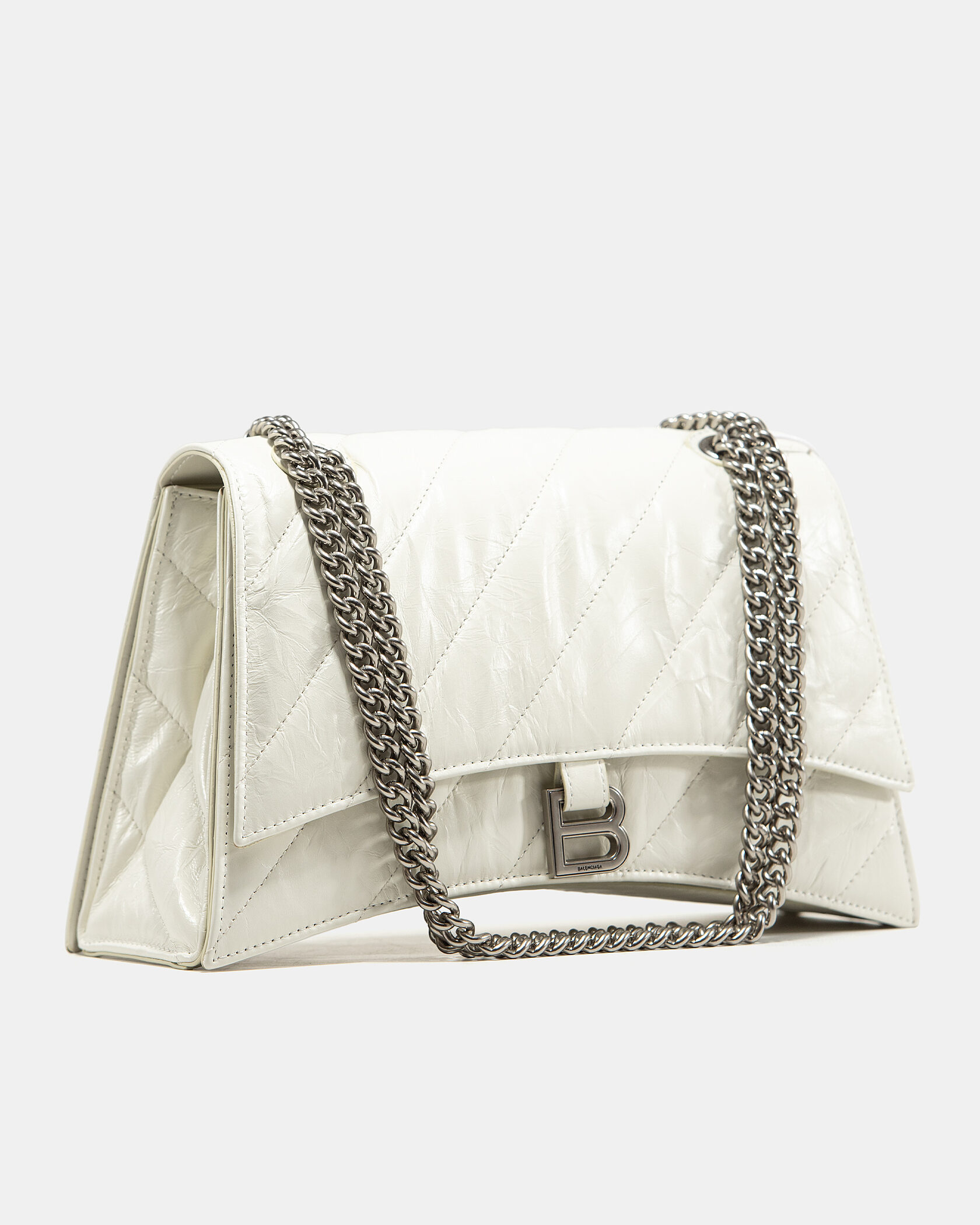 Balenciaga Crush Chain Bag Quilted in White\Silver - 6
