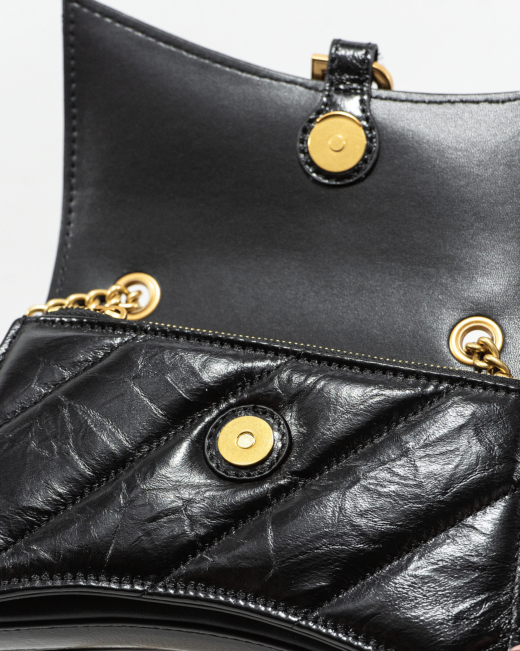 Balenciaga Crush Small Chain Bag Quilted in Black\Gold - 12