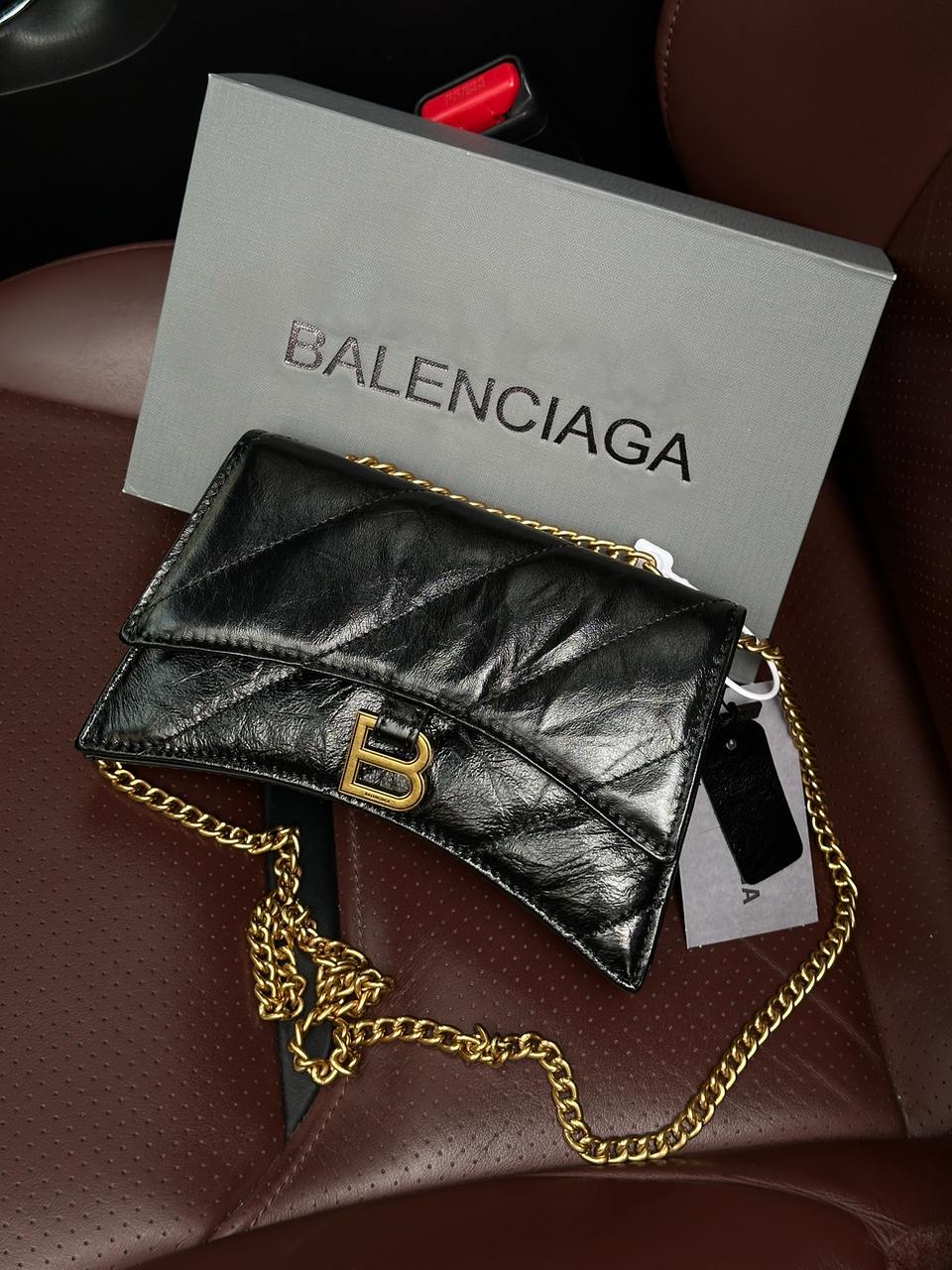 Balenciaga Crush Small Chain Bag Quilted in Black - 3