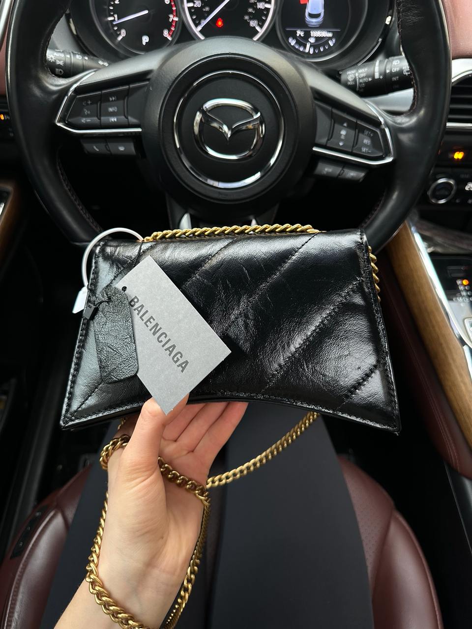 Balenciaga Crush Small Chain Bag Quilted in Black - 5