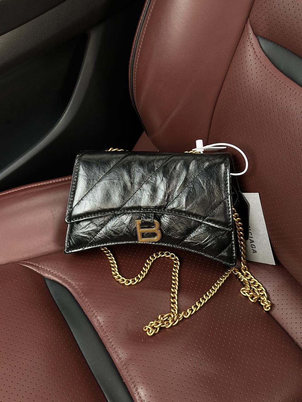 Balenciaga Crush Small Chain Bag Quilted in Black - 9