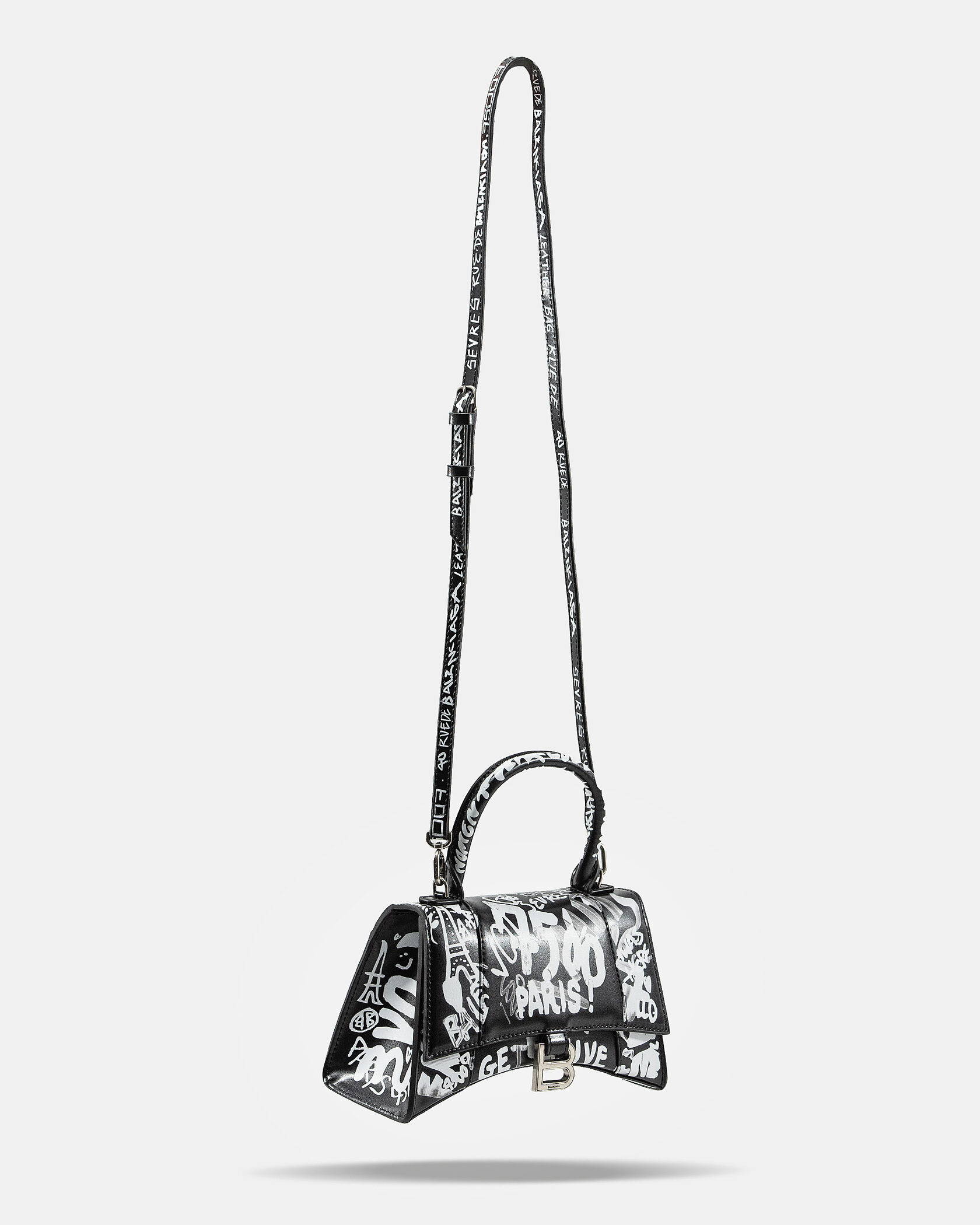 Balenciaga Hourglass Small Handbag Graffiti in Black - 6