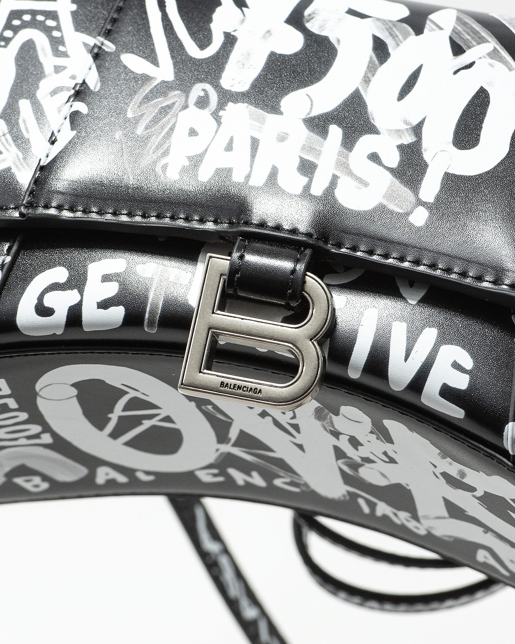 Balenciaga Hourglass Small Handbag Graffiti in Black - 7