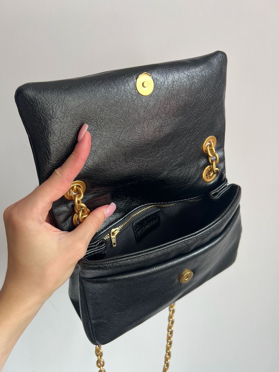 Balenciaga Monaco Mini Chain Bag Black/Gold - 10