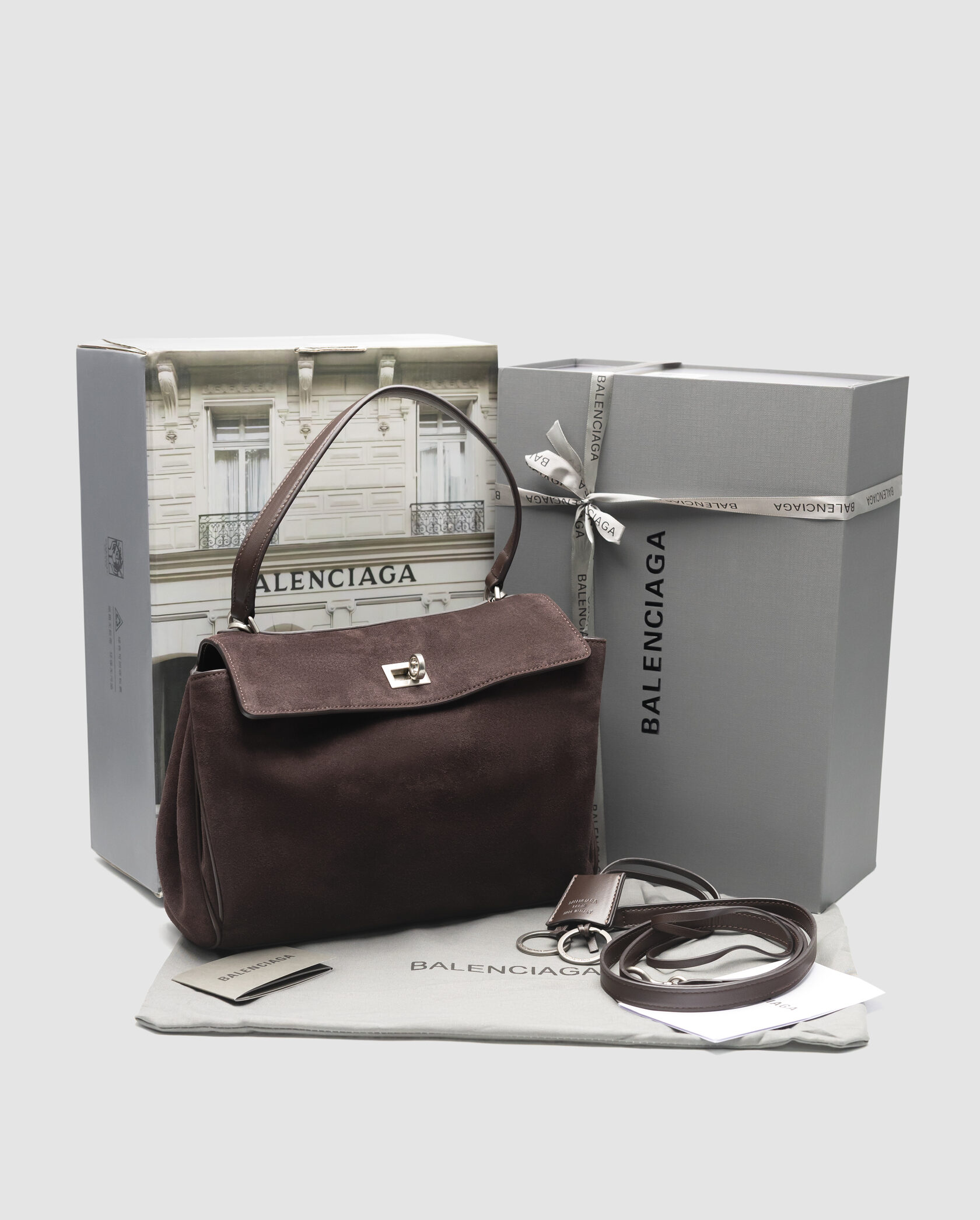 Balenciaga Rodeo Brown Suede/Silver Hardware - 2