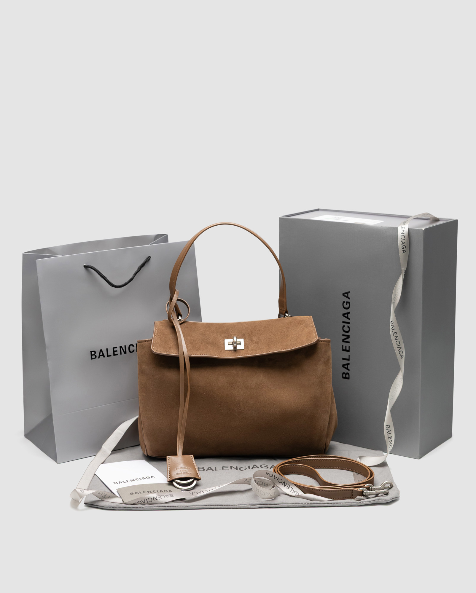 Balenciaga Rodeo Brown Suede/Silver - 10
