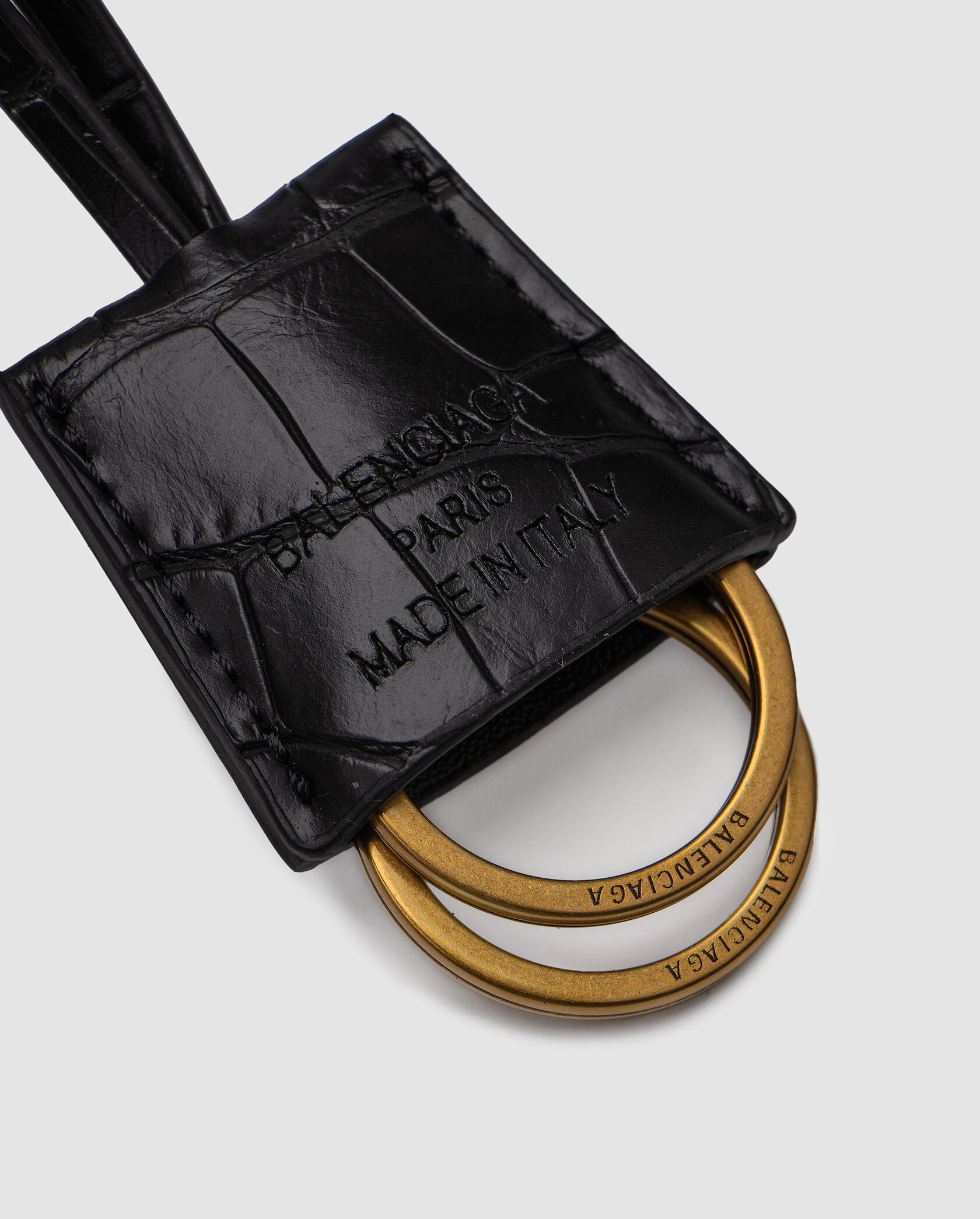 Balenciaga Rodeo Large Crocodile Embossed Black/Gold - 6