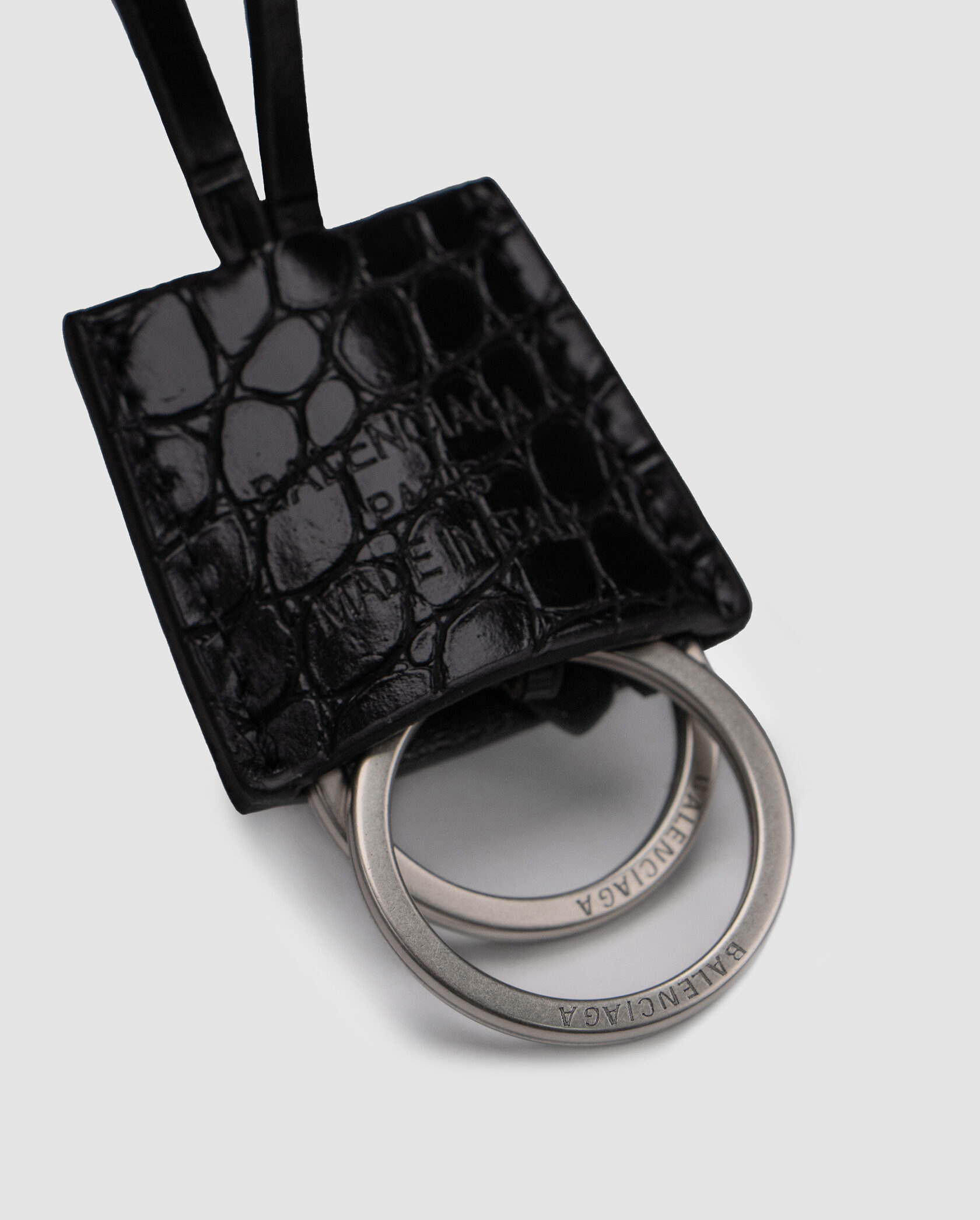 Balenciaga Rodeo Large Crocodile Embossed Black/Silver - 6