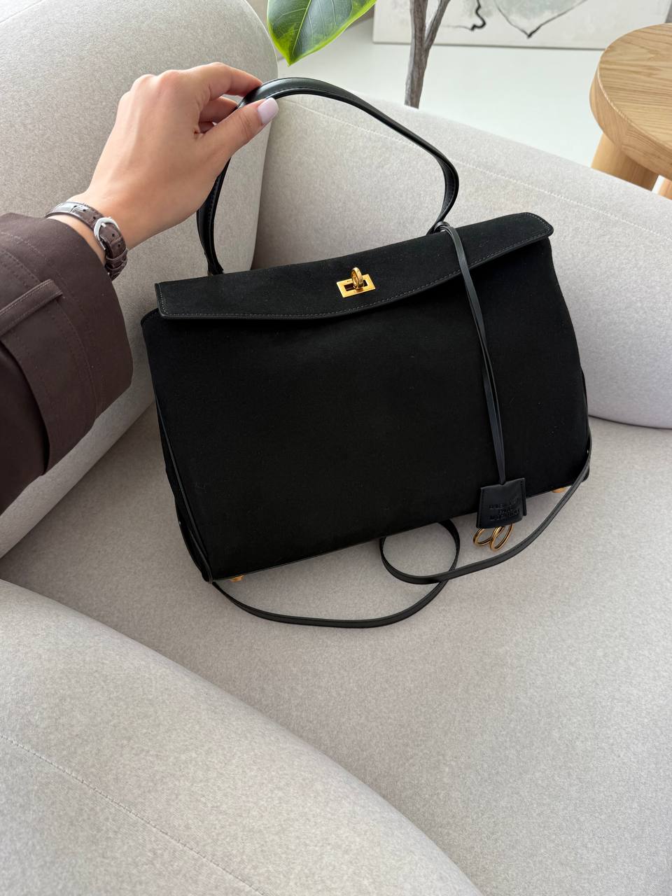 Balenciaga Rodeo Large Suede Black/Gold Hardware - 3