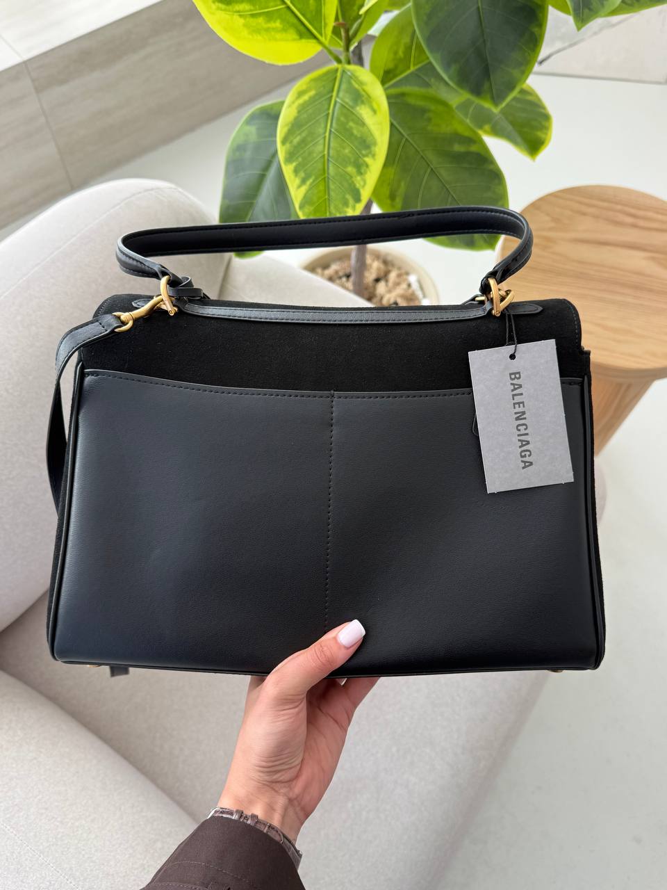 Balenciaga Rodeo Large Suede Black/Gold Hardware - 7