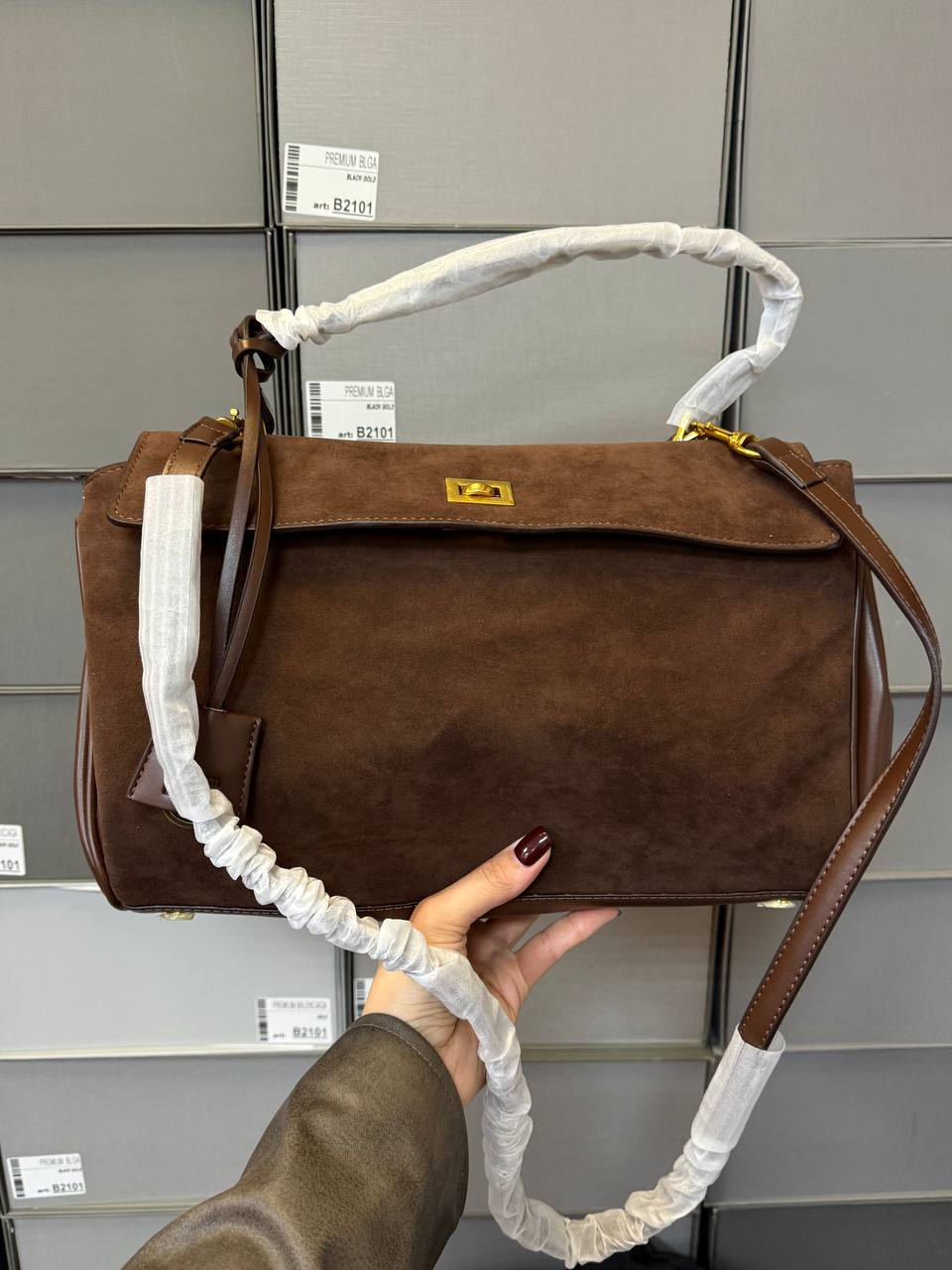 Balenciaga Rodeo Large Suede Brown/Gold Hardware - 2