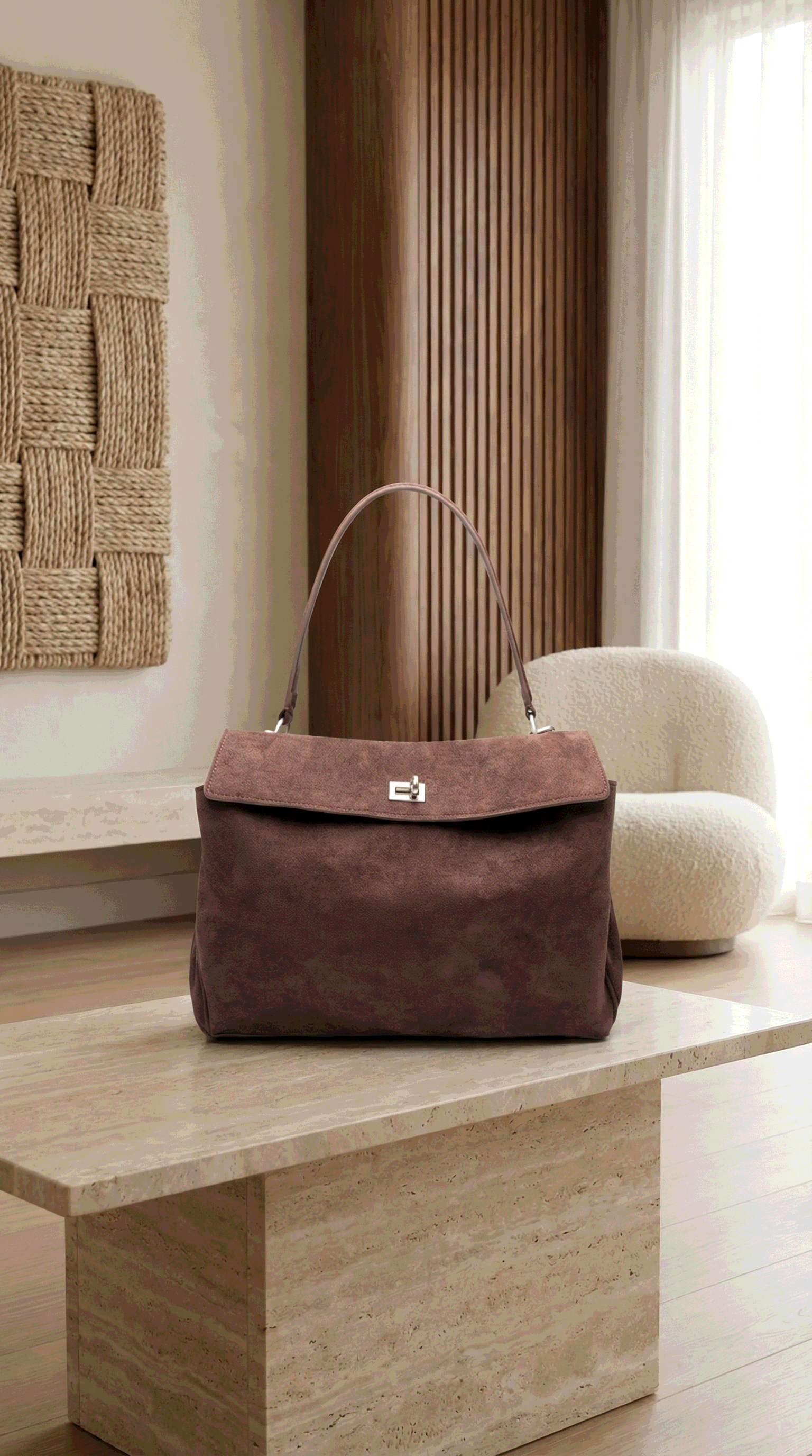 Balenciaga Rodeo Large Suede Brown/Silver Hardware - 10