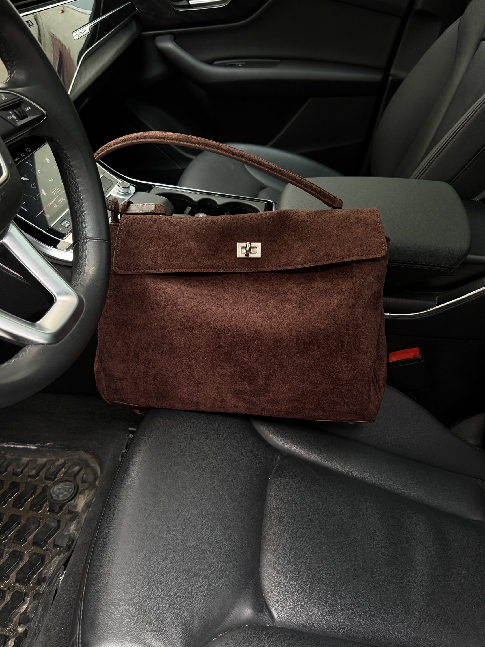 Balenciaga Rodeo Large Suede Brown/Silver Hardware - 12