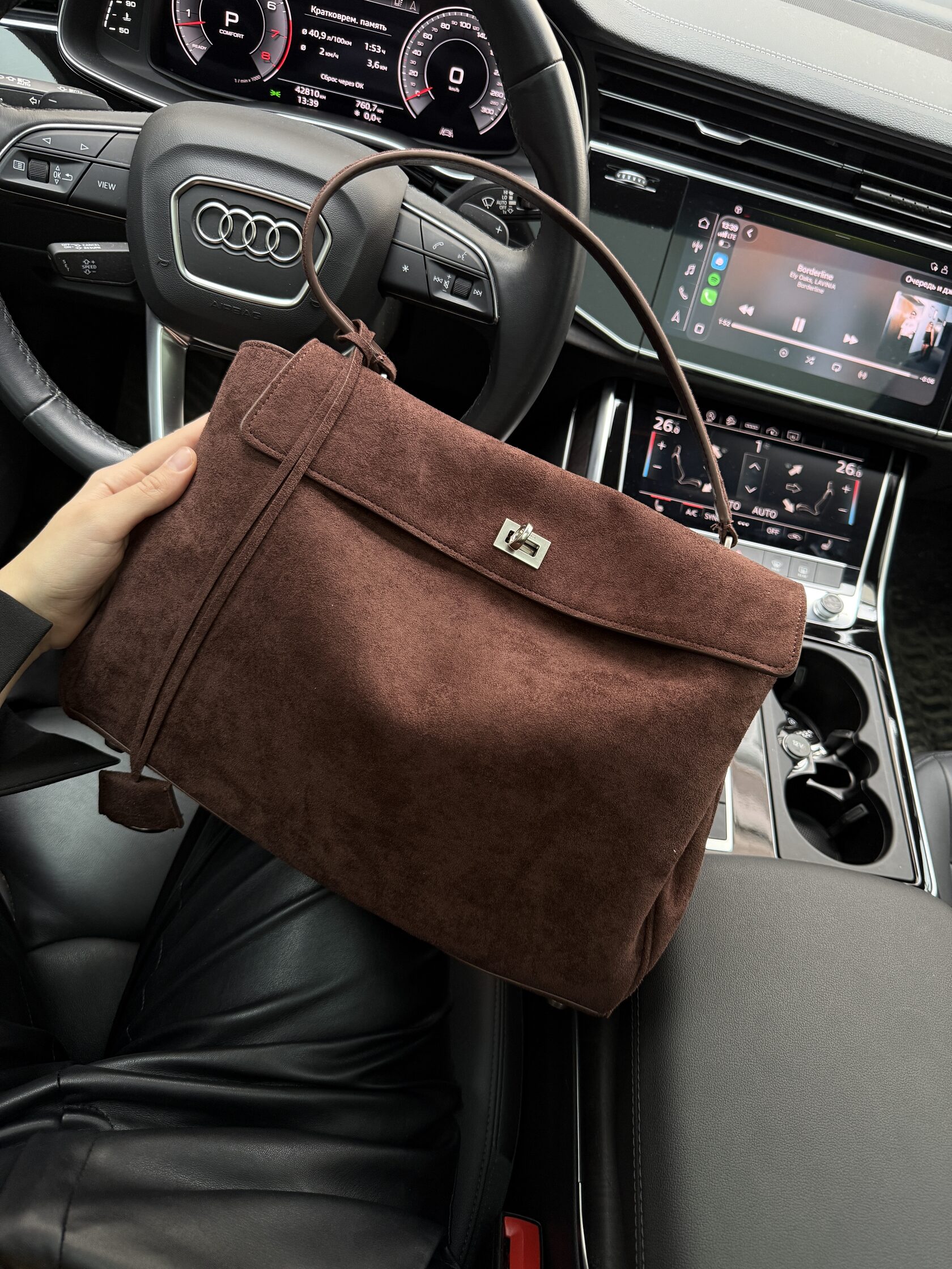 Balenciaga Rodeo Large Suede Brown/Silver Hardware - 13