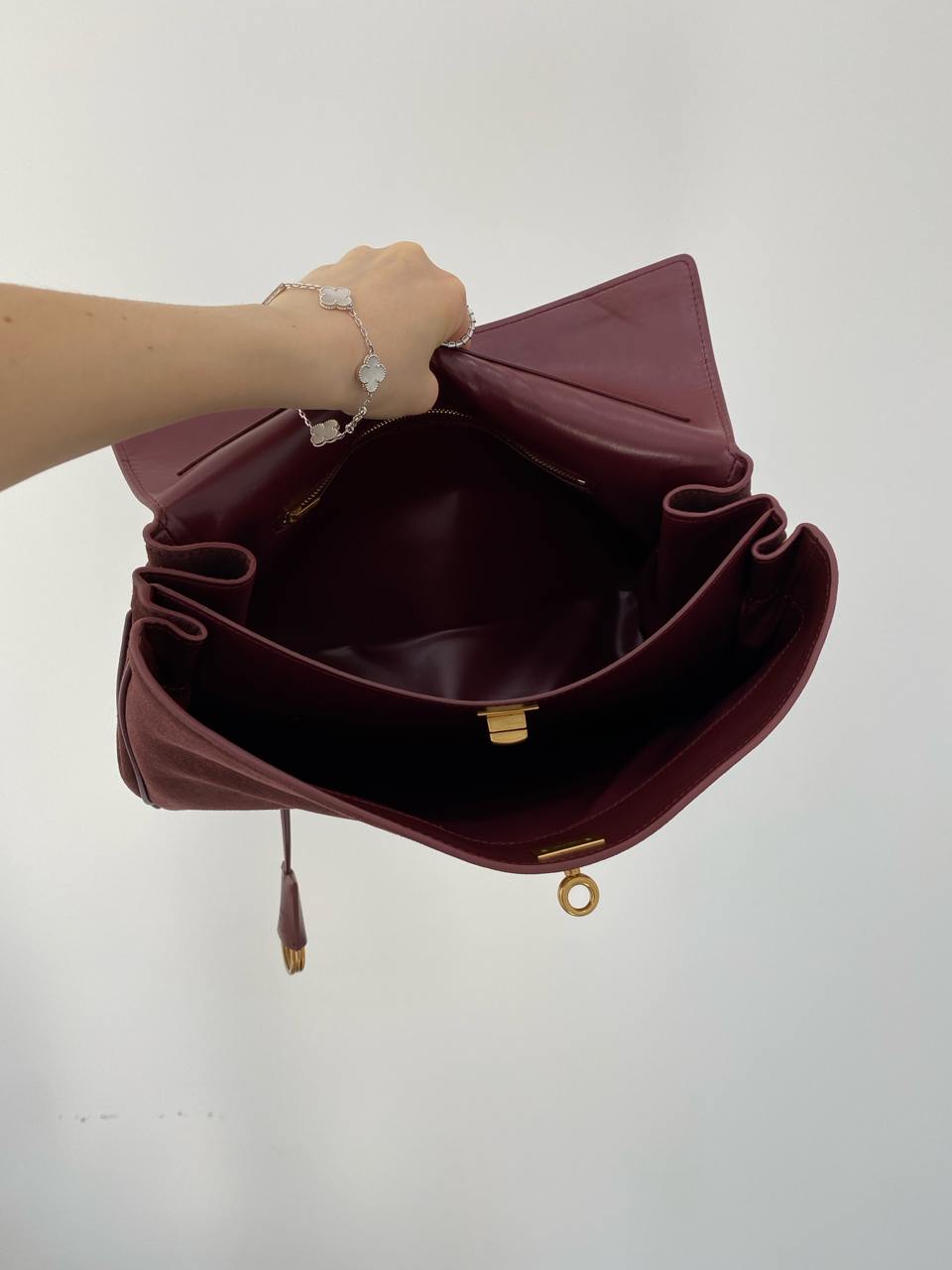 Balenciaga Rodeo Large Suede Burgundy/Gold Hardware - 13