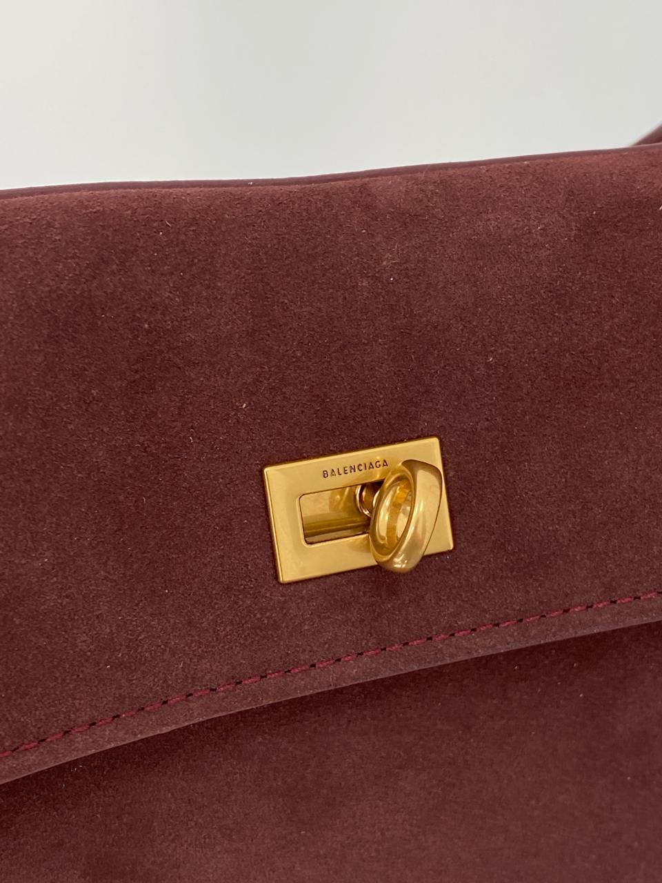 Balenciaga Rodeo Large Suede Burgundy/Gold Hardware - 7