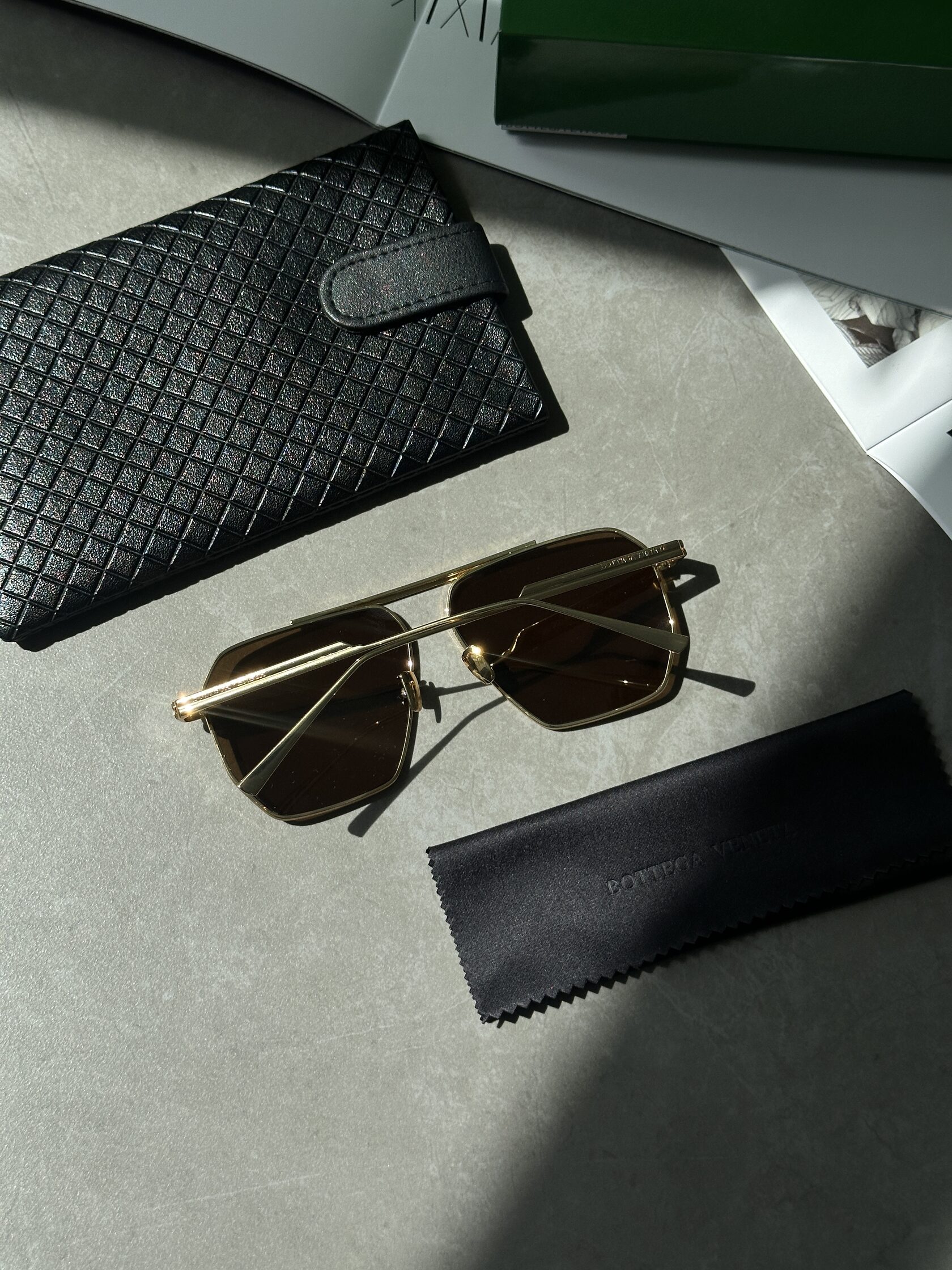 Bottega Veneta Brown/Gold BV1012S 002 - 8