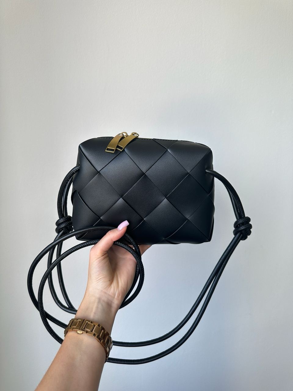Bottega Veneta Mini Camera Bag 'Black/Gold' - 3