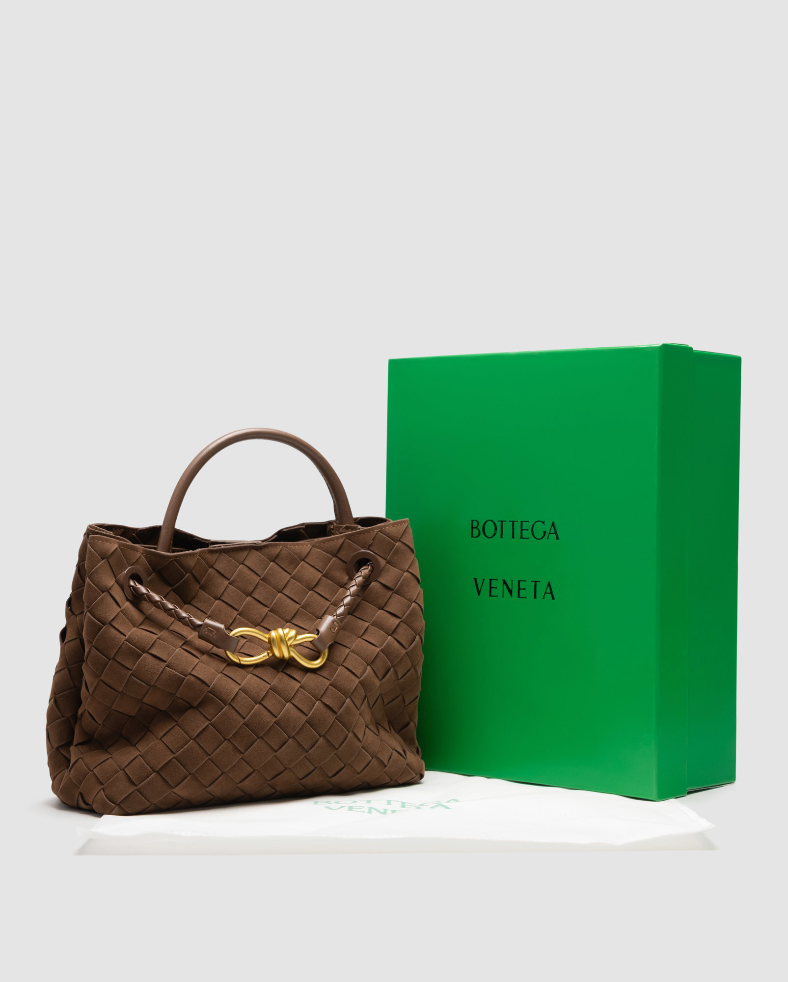 Bottega Veneta Small Andiamo Suede Amber - 7