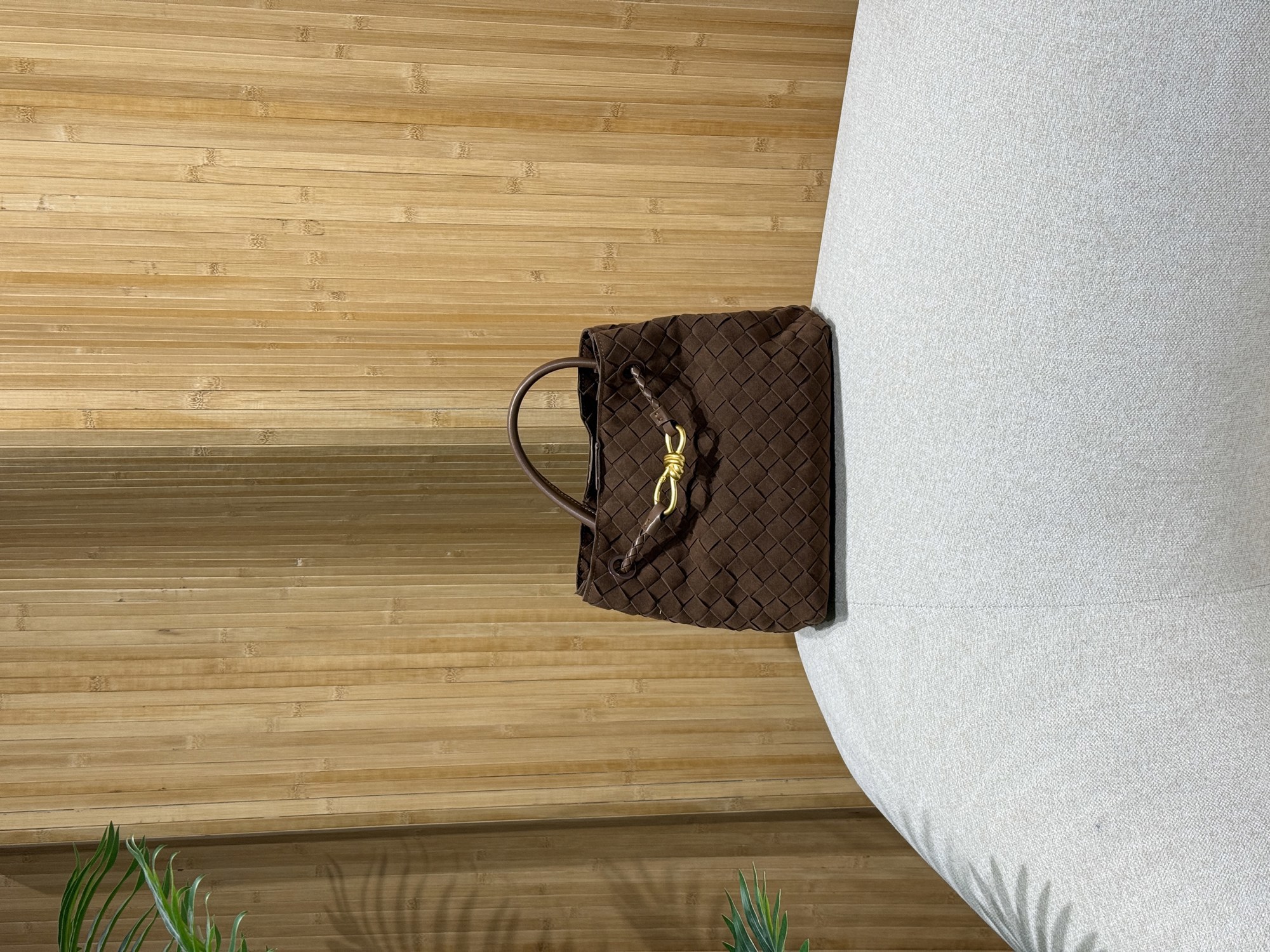 Bottega Veneta Small Andiamo Suede Amber - 12