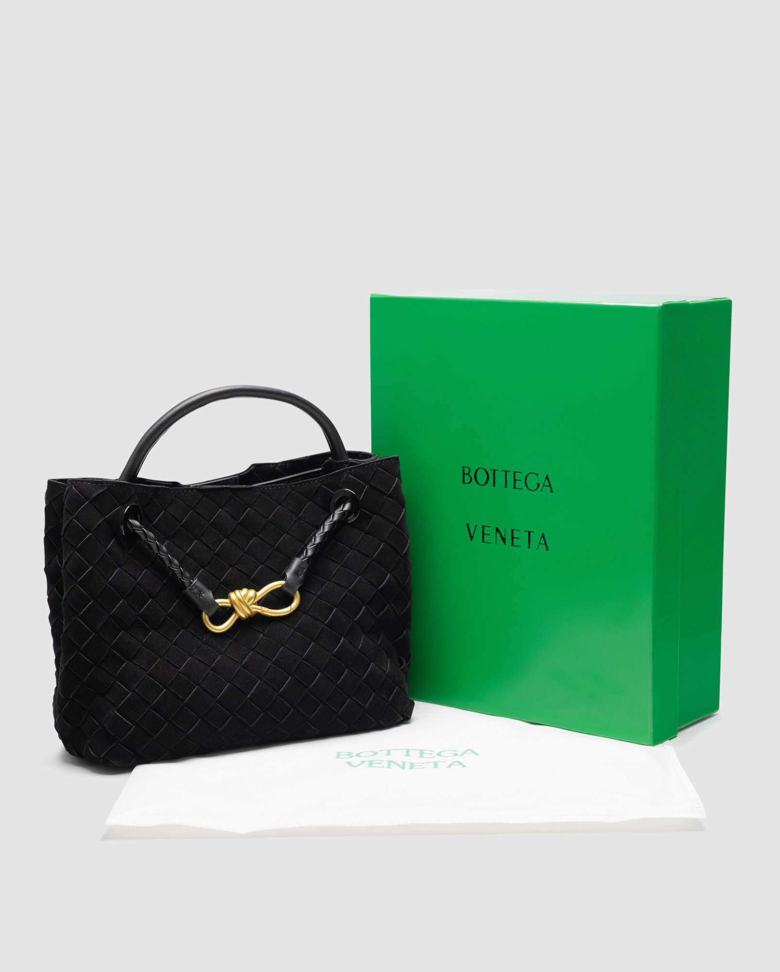 Bottega Veneta Small Andiamo Suede Black - 7