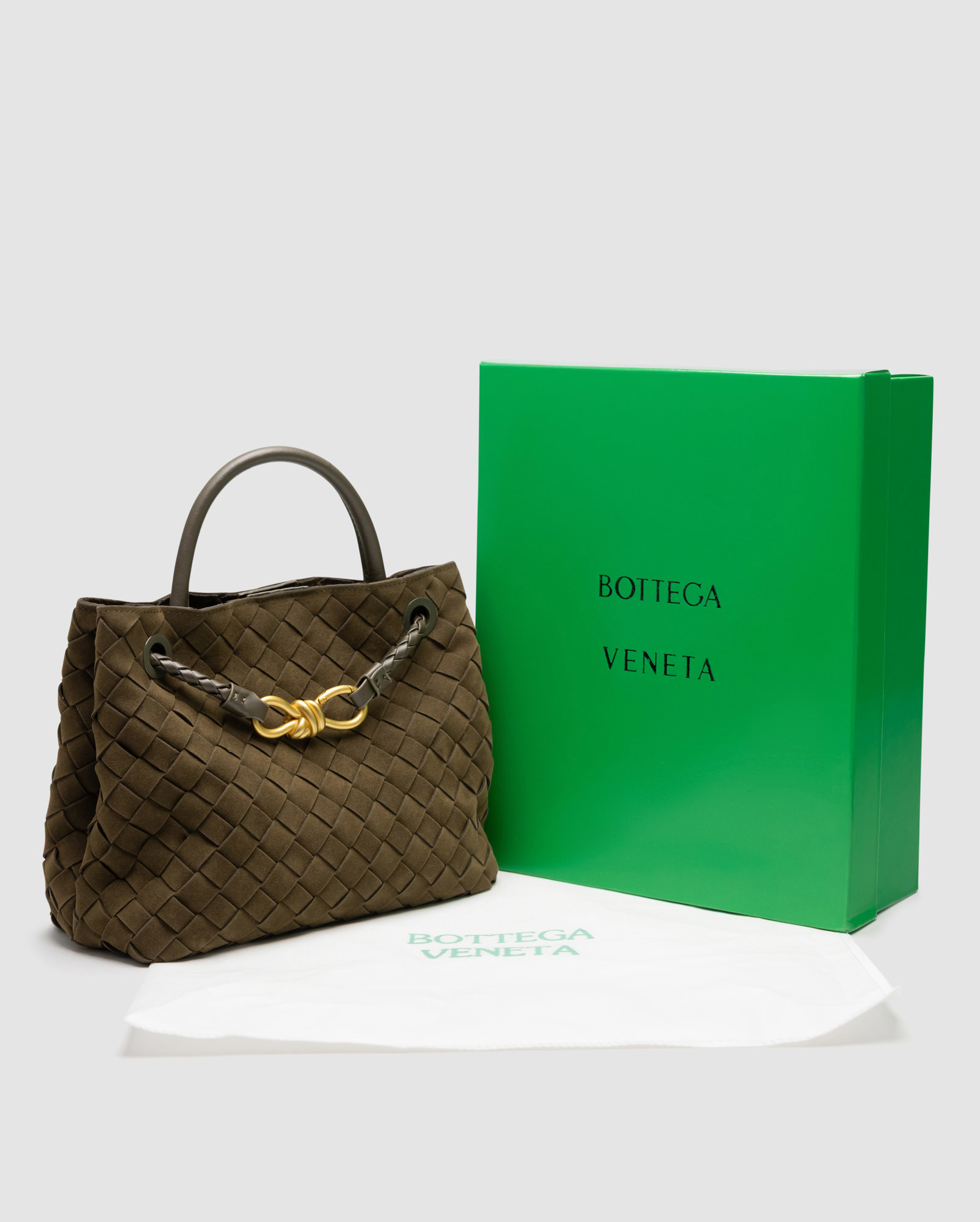 Bottega Veneta Small Andiamo Suede Cypress - 7