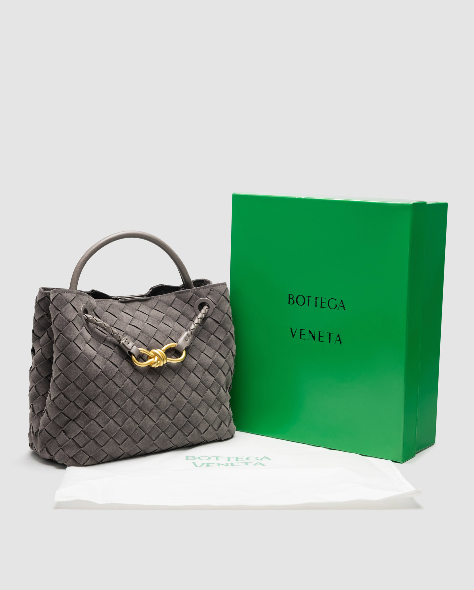 Bottega Veneta Small Andiamo Suede Grey - 7