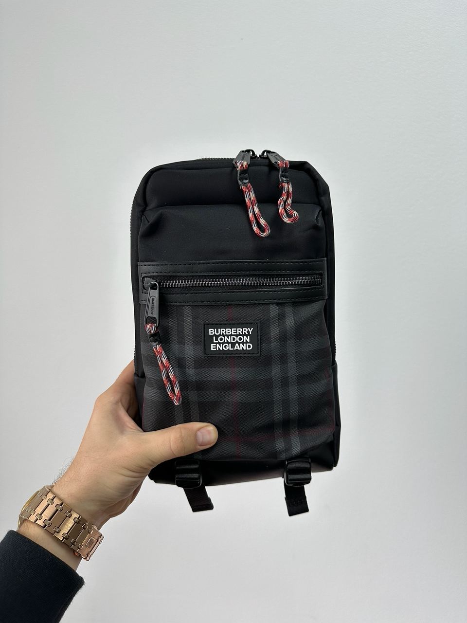 Burberry Black/Grey Canvas Nylon Crossbody Bag - 3