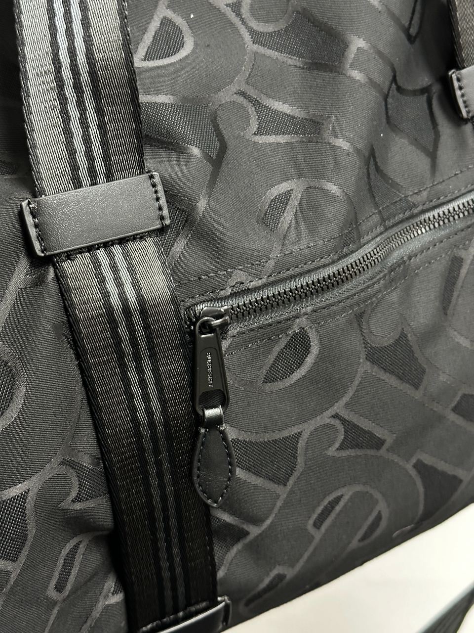 Burberry Black Monogram Recycled Polyester Jacquard Holdall - 16