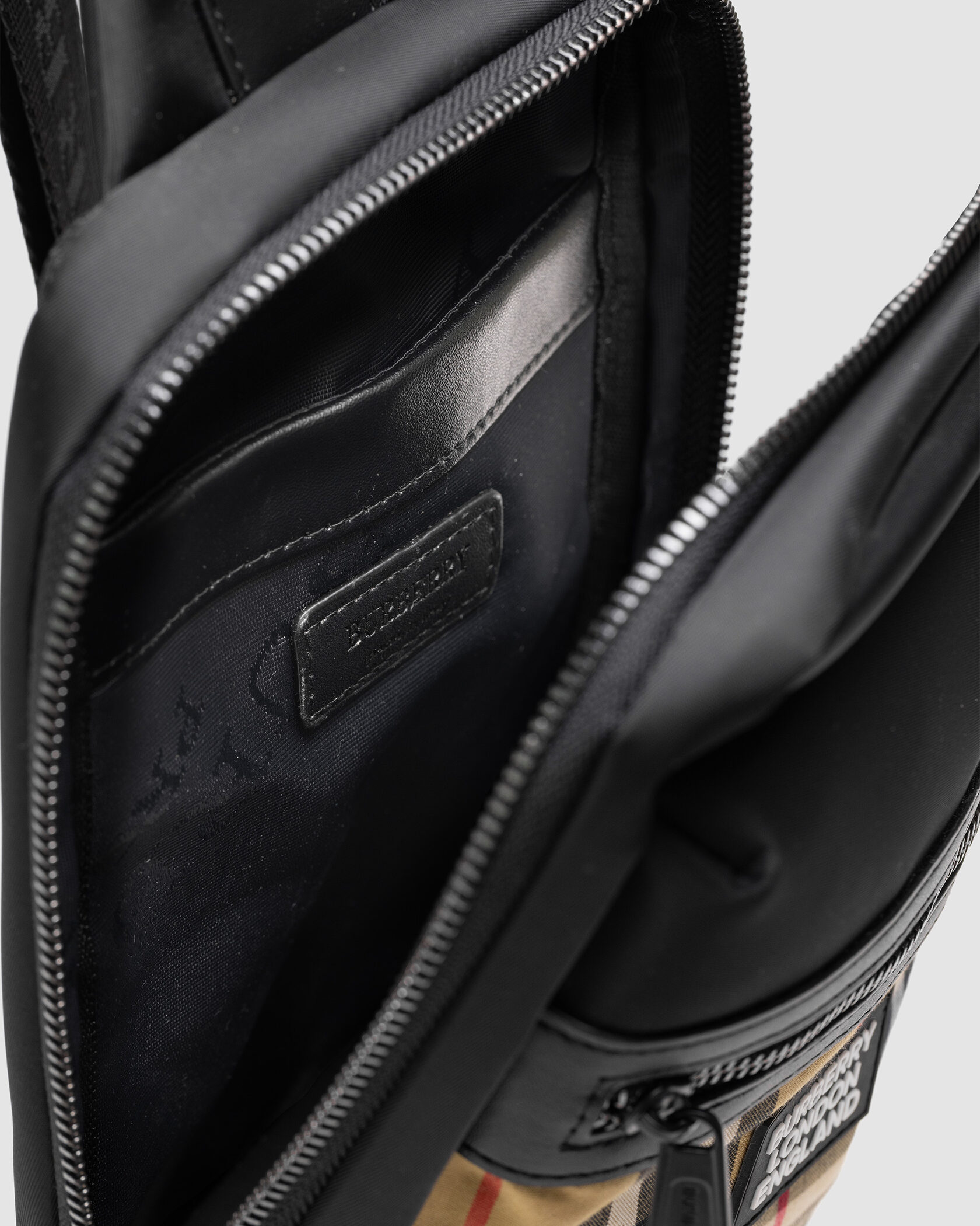 Burberry Black/Mustard Canvas Nylon Crossbody Bag - 11