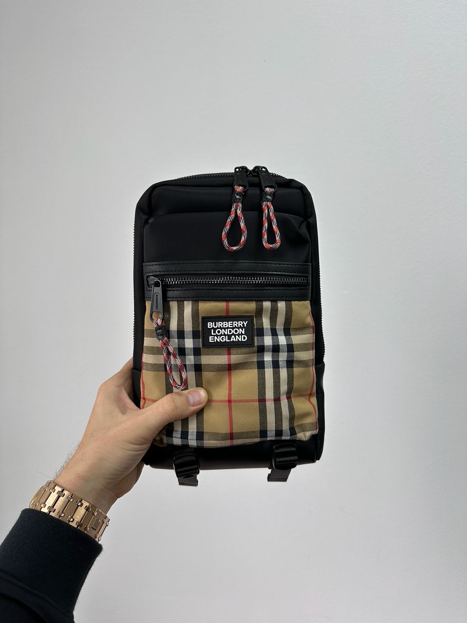 Burberry Black/Mustard Canvas Nylon Crossbody Bag - 3