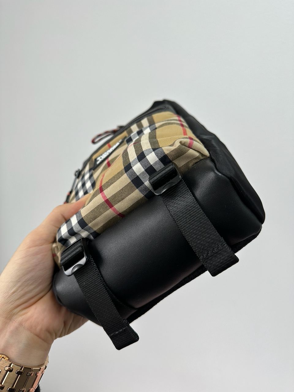 Burberry Black/Mustard Canvas Nylon Crossbody Bag - 8