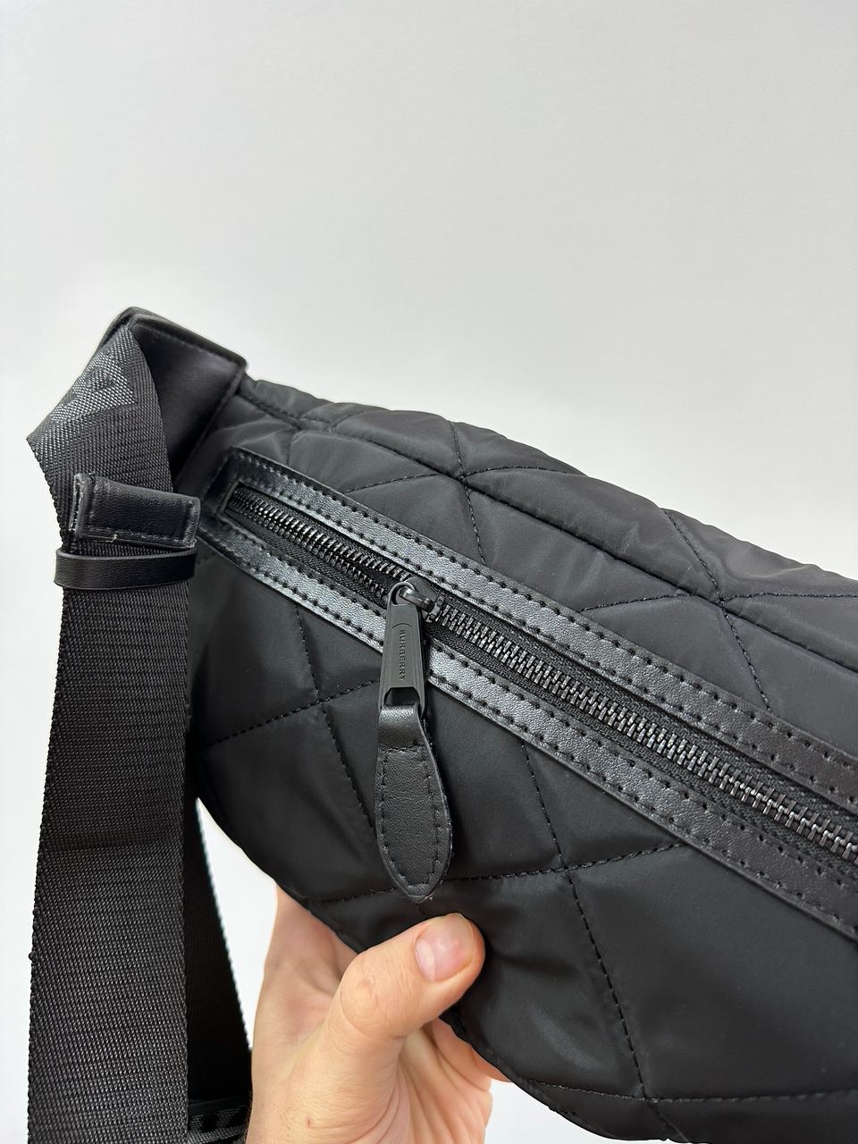 Burberry Black Quilted Fabric Medium Sonny Belt Bag - 11