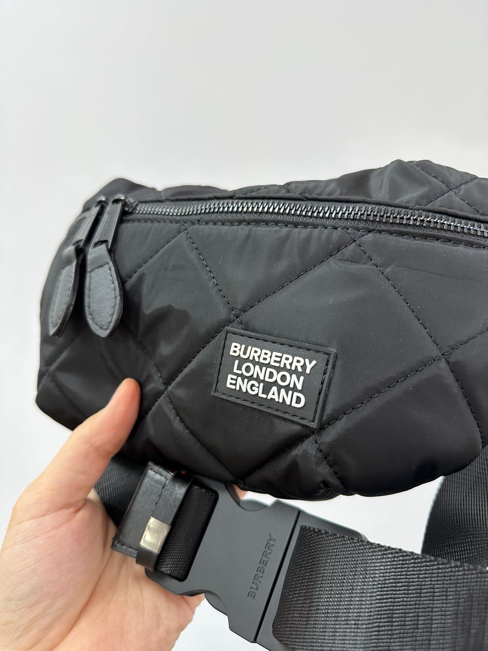 Burberry Black Quilted Fabric Medium Sonny Belt Bag - 8
