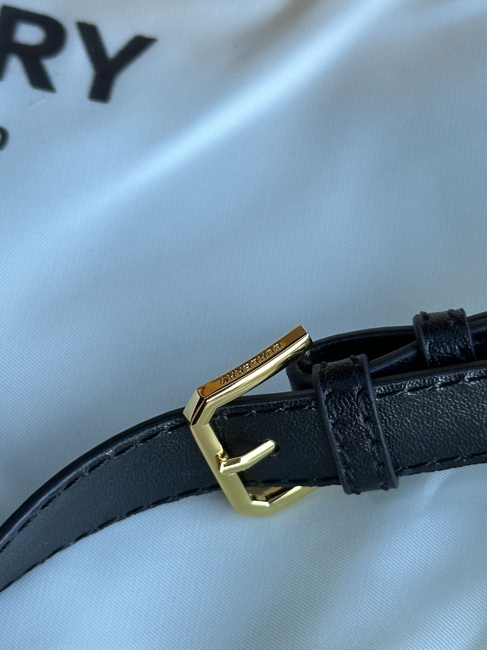 BURBERRY Calfskin Mini TB Bag Black - 17