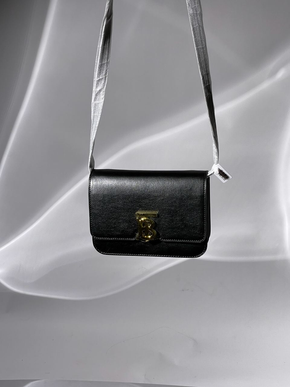 BURBERRY Calfskin Mini TB Bag Black - 6
