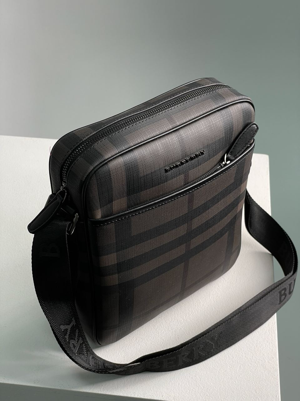 Burberry Large Messenger Bag Men Crossbody Shoulder Bag Brown - 7